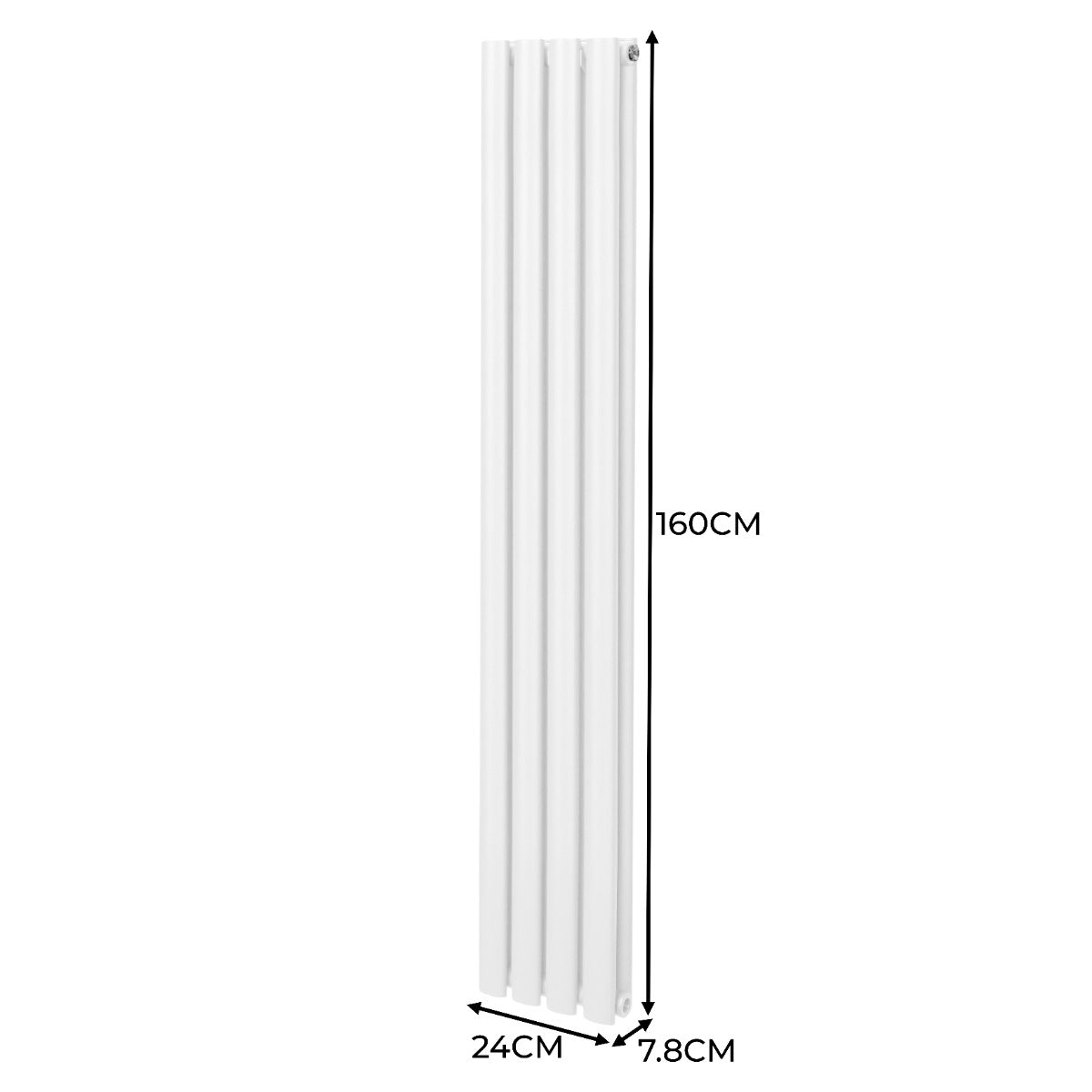 Radiatorer med Ovala Kolumner – 1600mm x 240mm – Vit