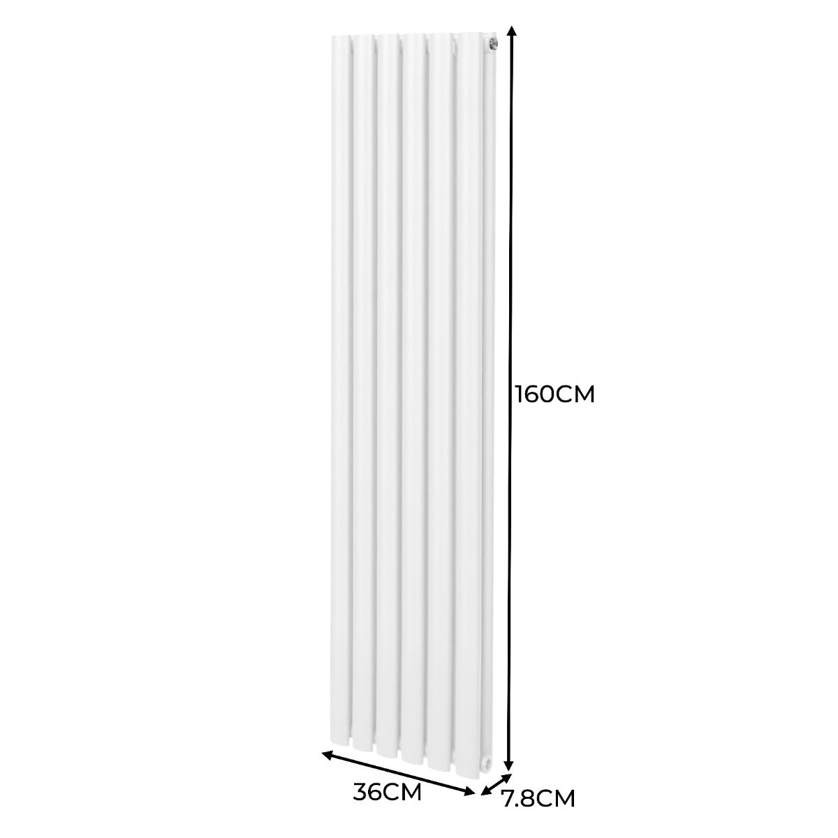 Radiatorer med Ovala Kolumner – 1600mm x 360mm – Vit