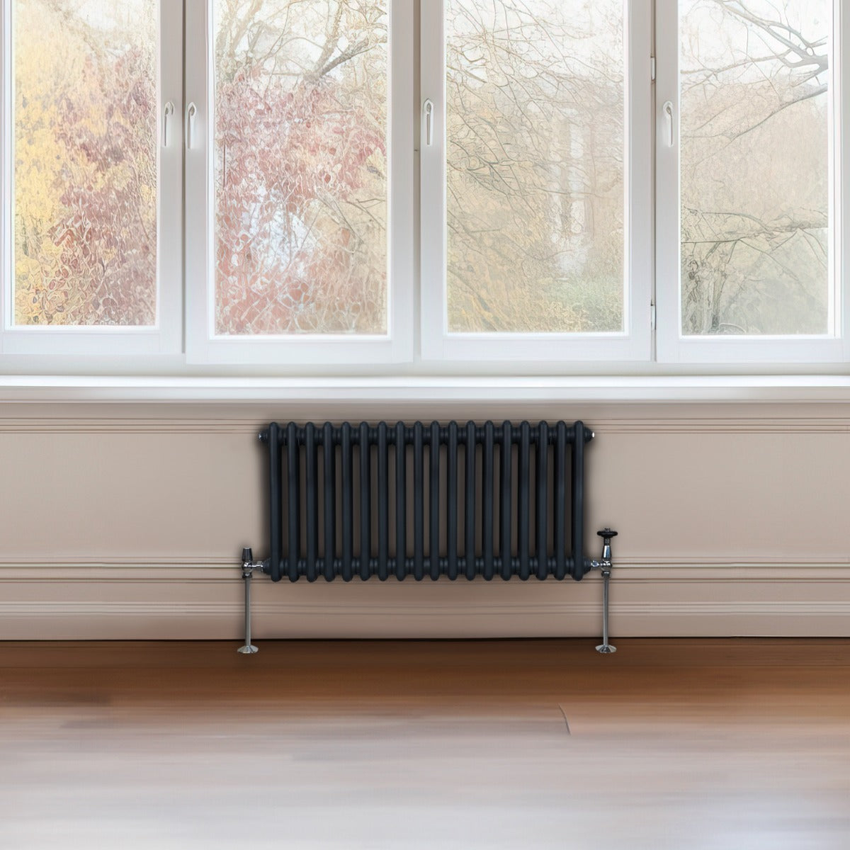 Traditionell 2-kolumns radiator - 300 x 832 mm – Antracitgrå
