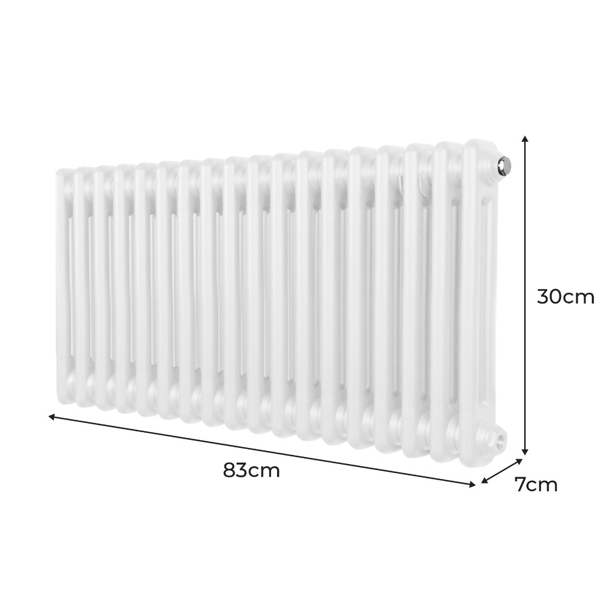 Traditionell 2-kolumns radiator - 300 x 832 mm – Vit