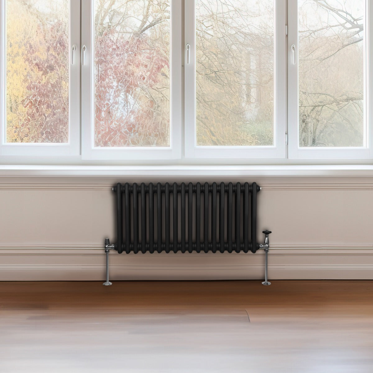 Traditionell 2-kolumns radiator - 300 x 832 mm – Svart