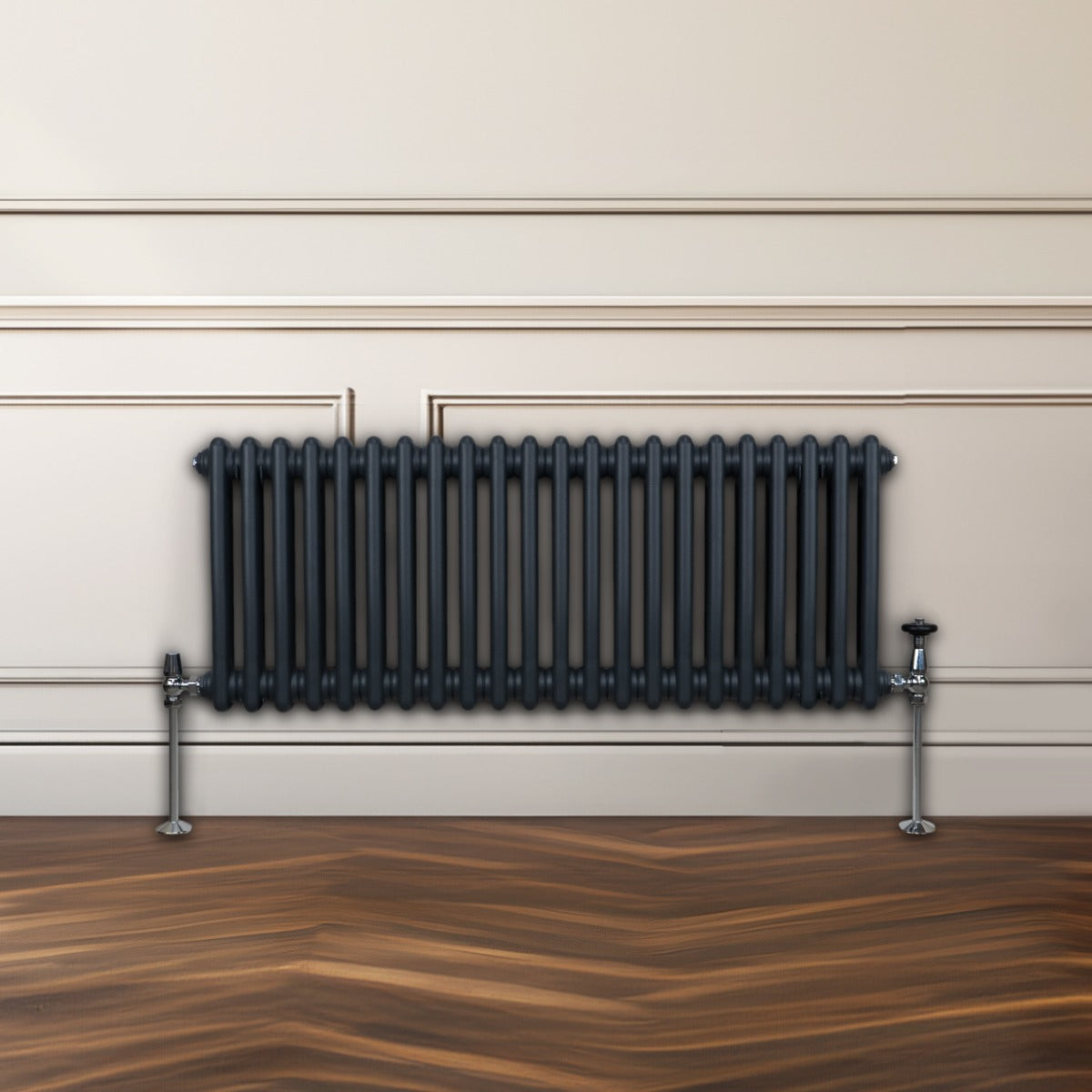 Traditionell 2-kolumns radiator - 300 x 1012 mm – Antracitgrå