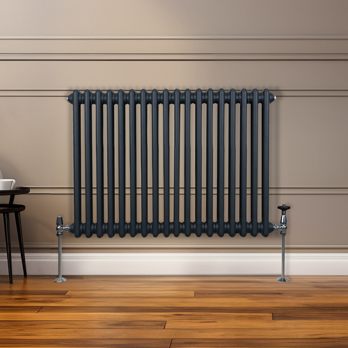 Traditionell 2-kolumns radiator - 600 x 832 mm – Antracitgrå