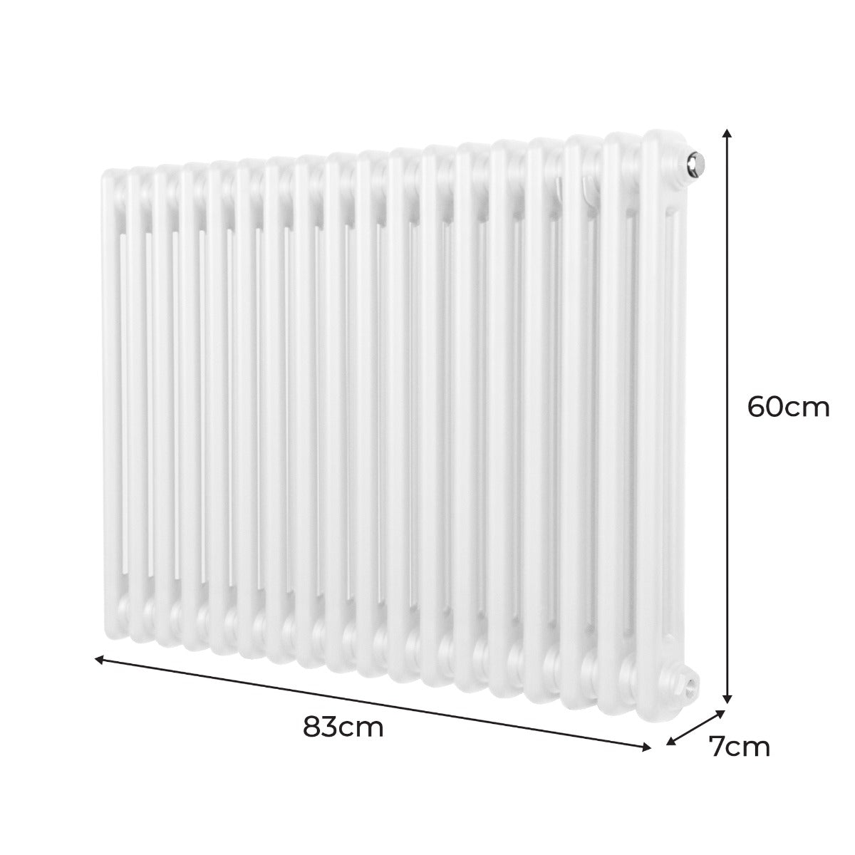 Traditionell 2-kolumns radiator - 600 x 832 mm - Vit