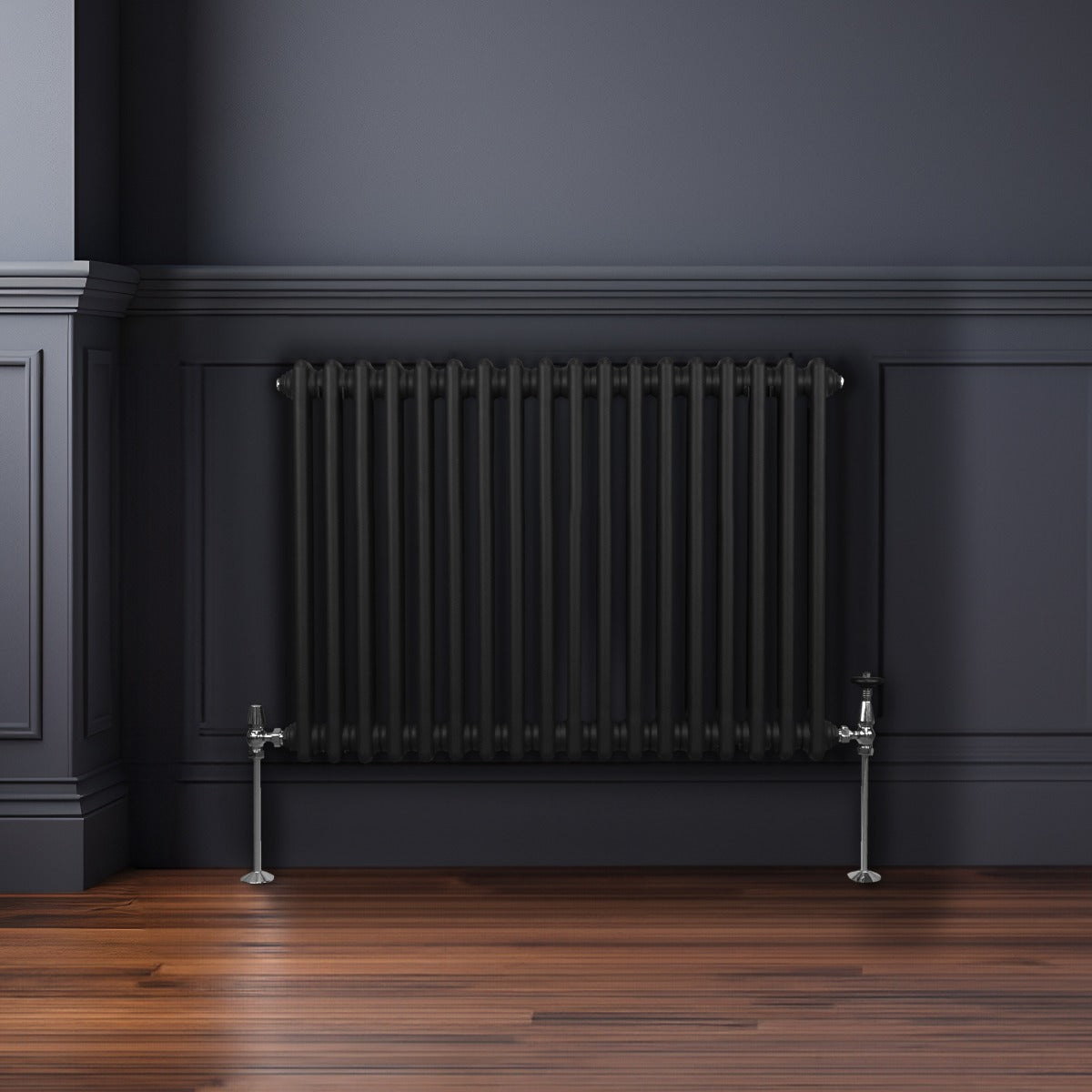Traditionell 2-kolumns radiator - 600 x 832 mm - Svart