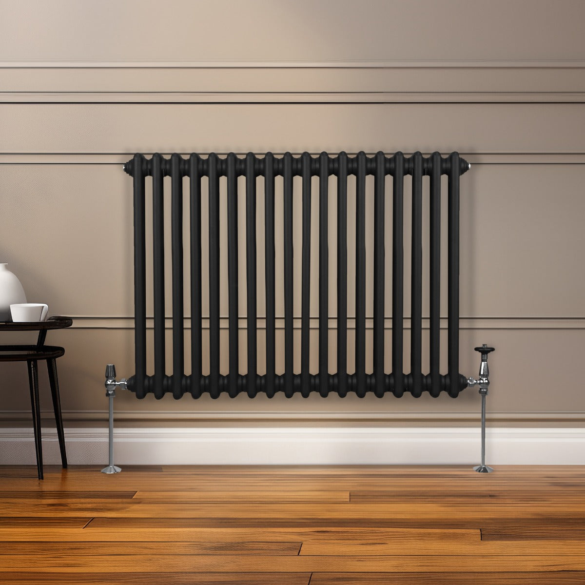 Traditionell 2-kolumns radiator - 600 x 832 mm - Svart