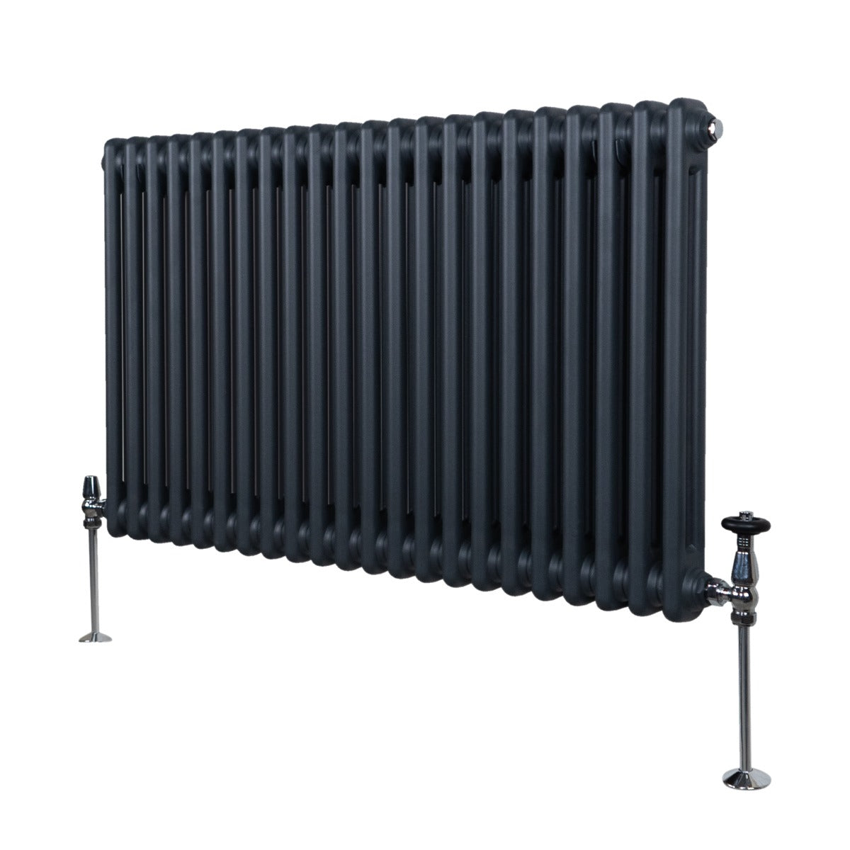 Traditionell 2-kolumns radiator - 600 x 1012 mm – Antracitgrå