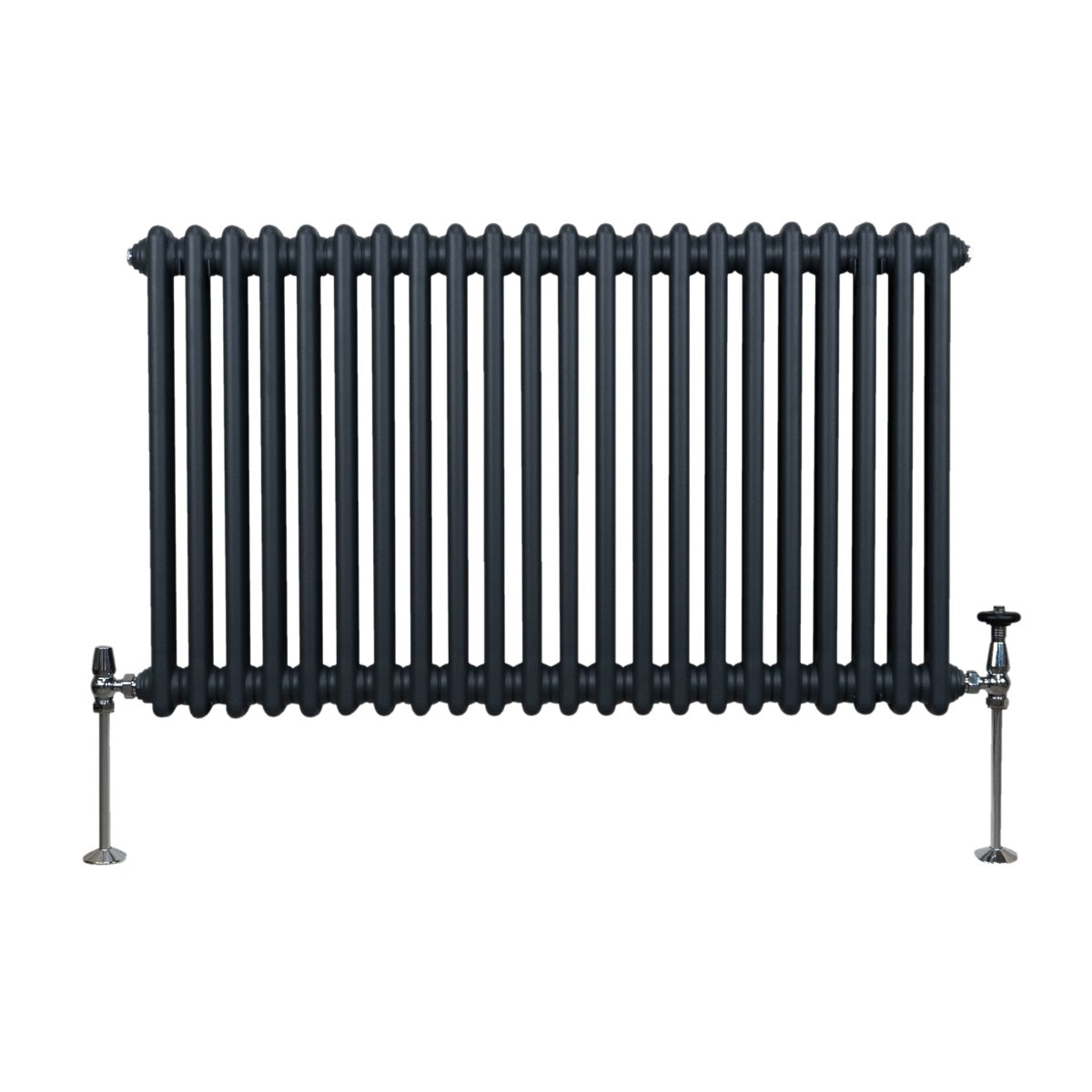Traditionell 2-kolumns radiator - 600 x 1012 mm – Antracitgrå