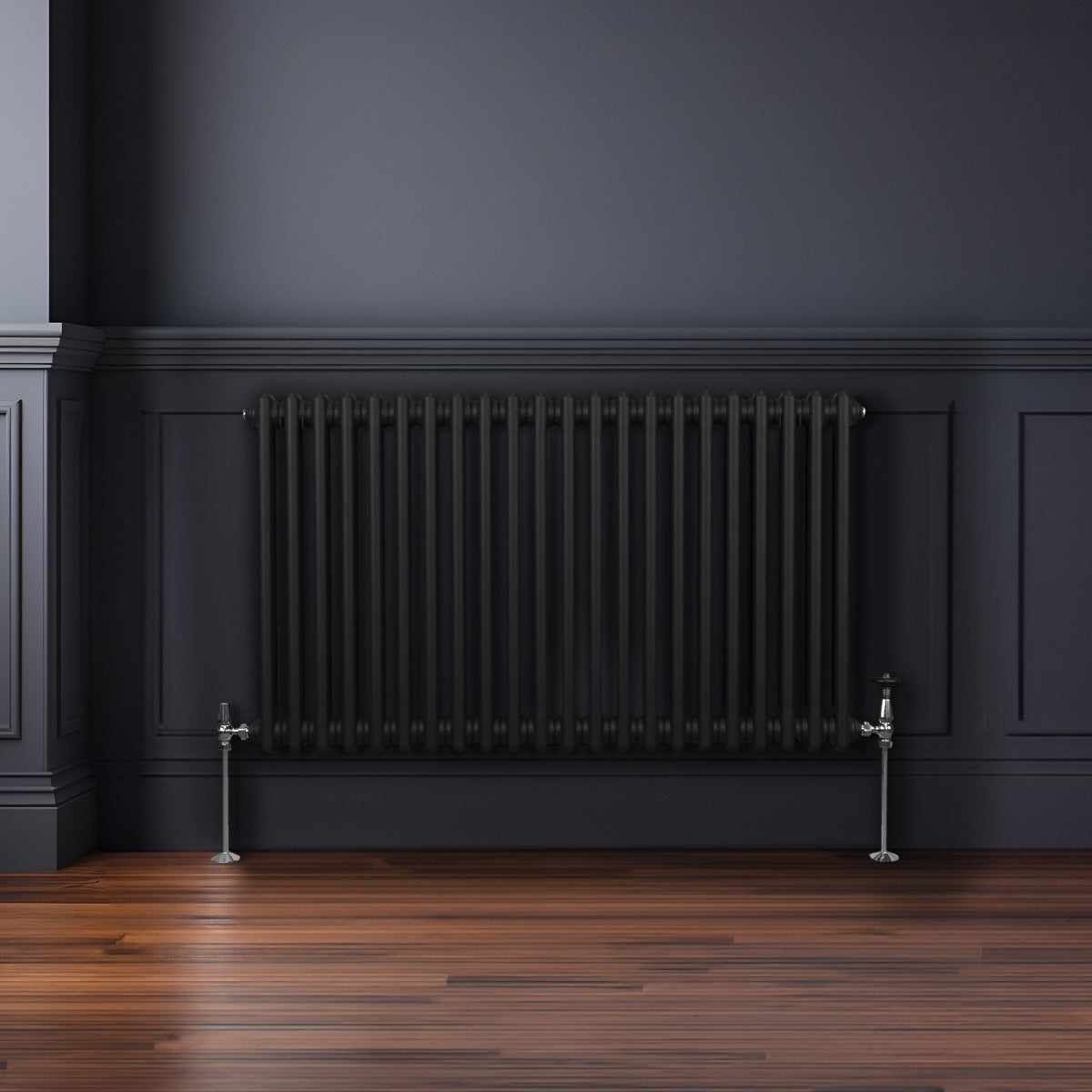 Traditionell 2-kolumns radiator - 600 x 1012 mm – Svart