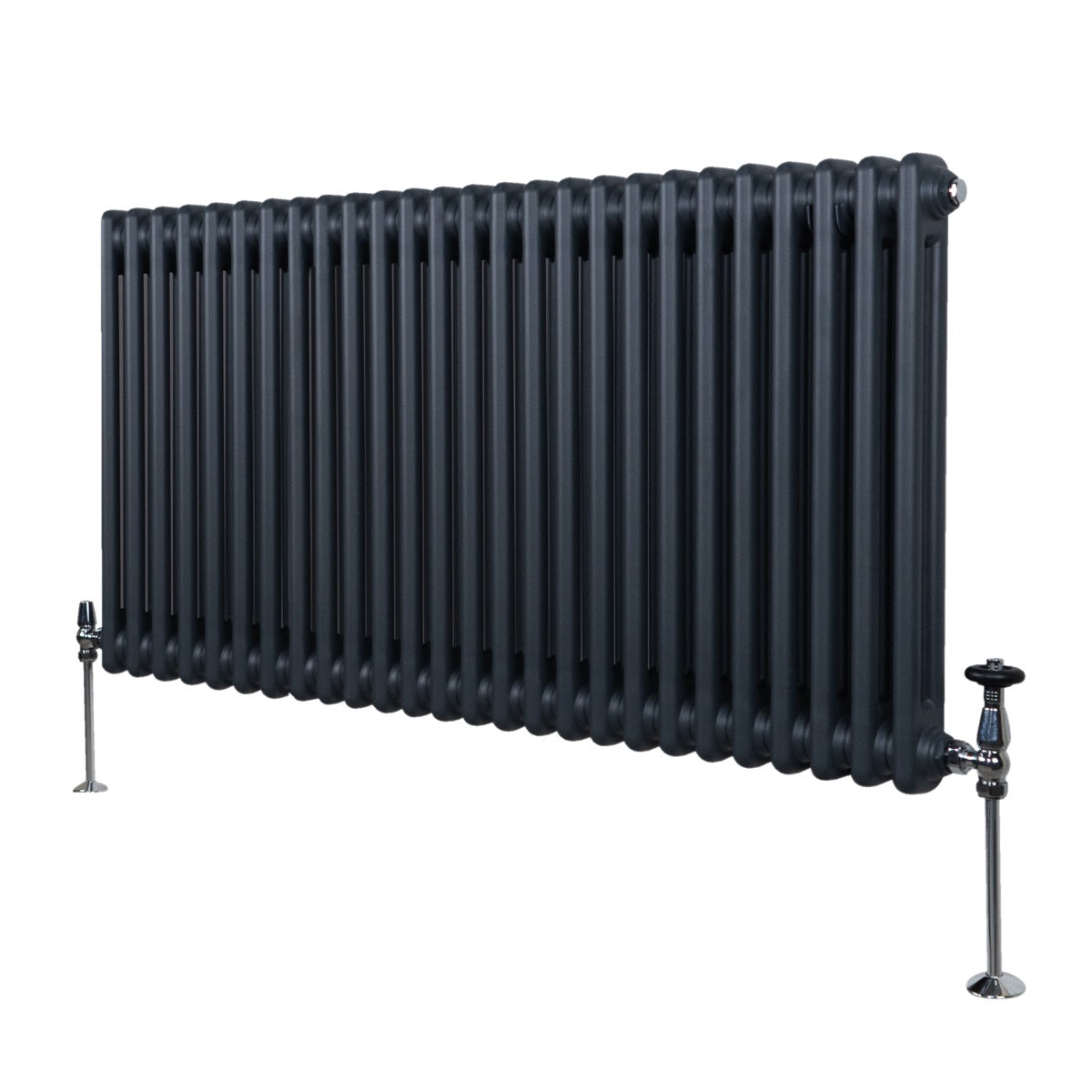 Traditionell 2-kolumns radiator - 600 x 1192 mm – Antracitgrå