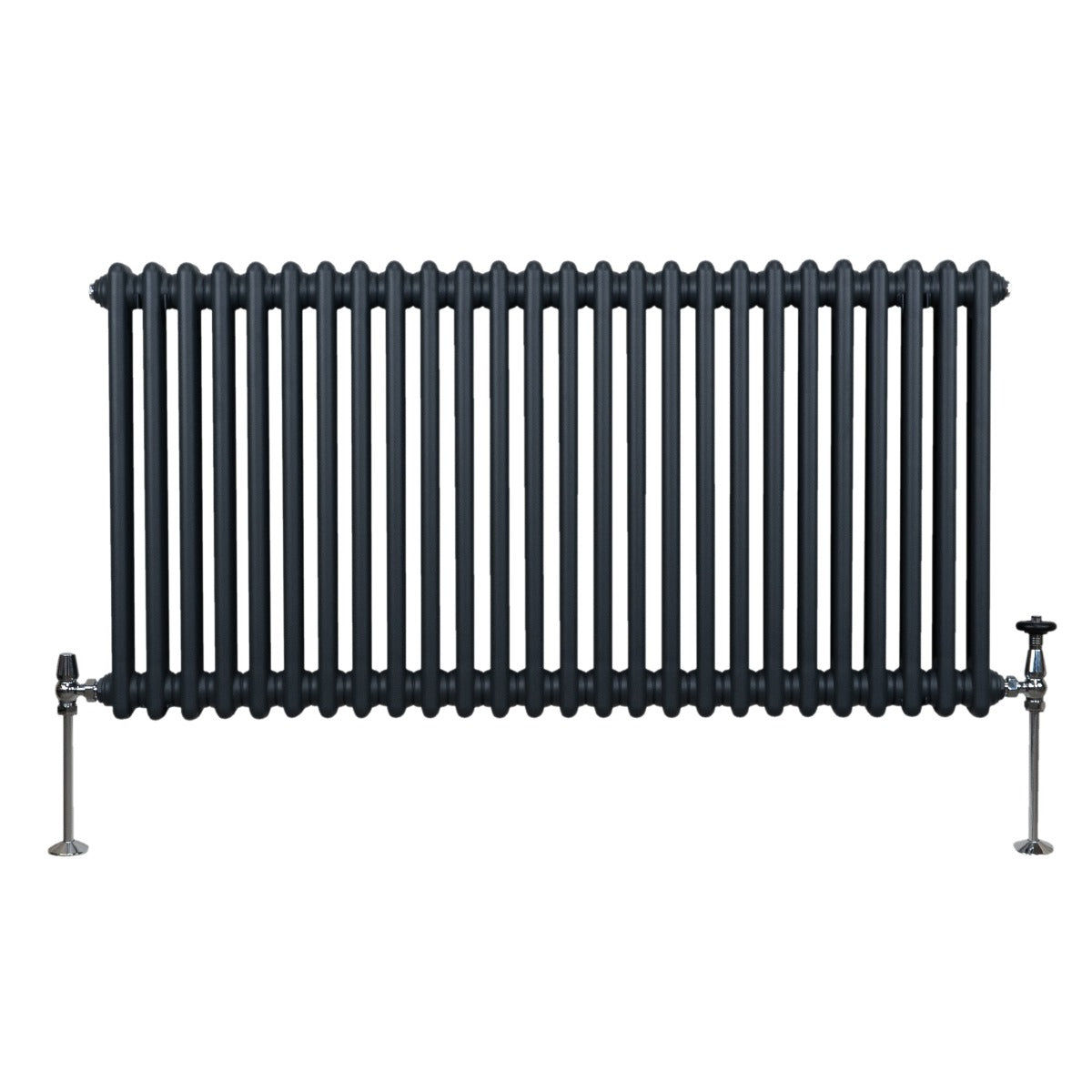 Traditionell 2-kolumns radiator - 600 x 1192 mm – Antracitgrå