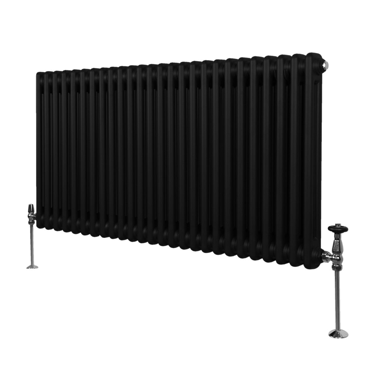 Traditionell 2-kolumns radiator - 600 x 1192 mm – Svart
