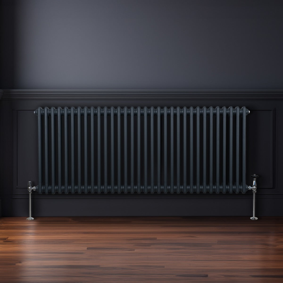 Traditionell 2-kolumns radiator - 600 x 1462 mm – Antracitgrå