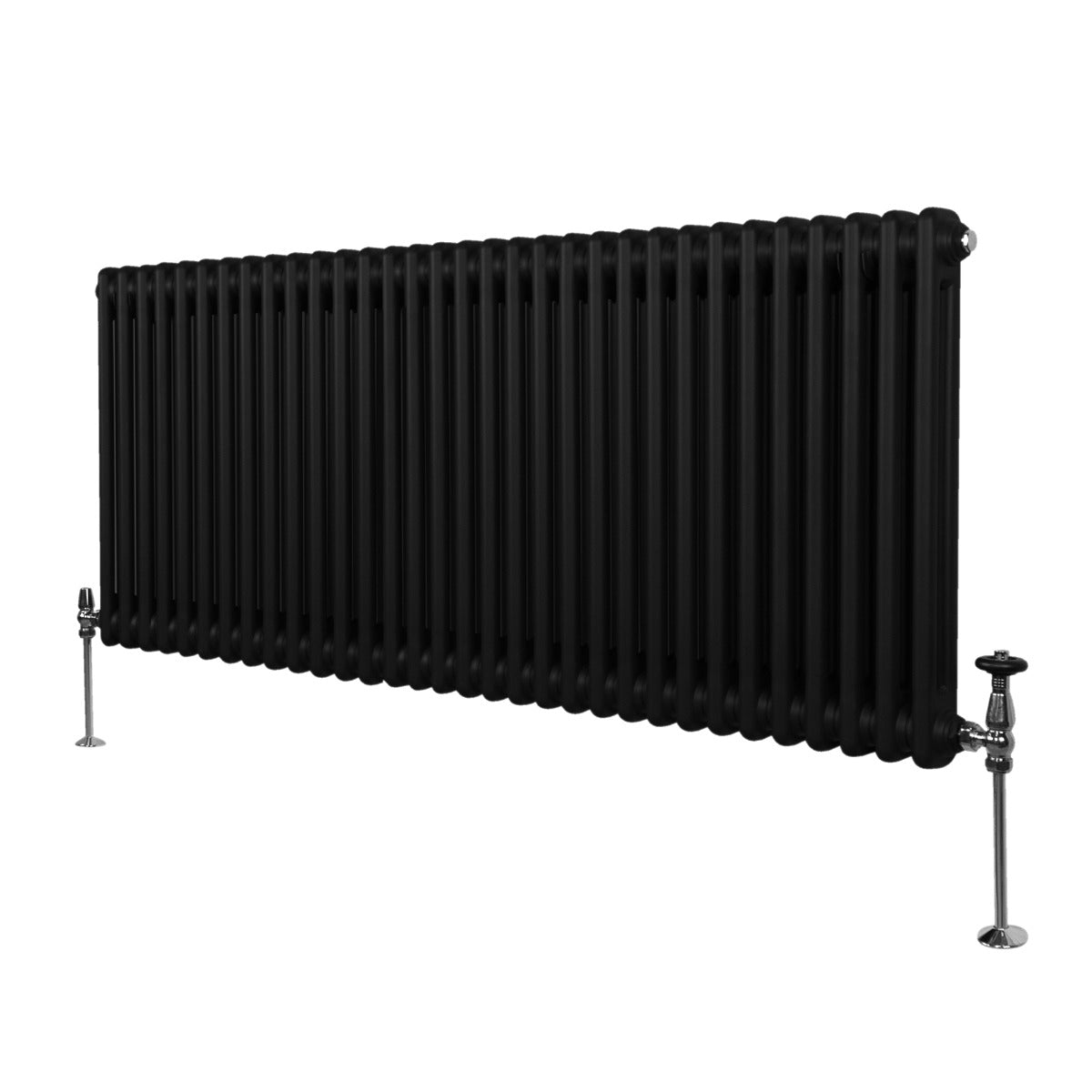 Traditionell 2-kolumns radiator - 600 x 1462 mm – Svart