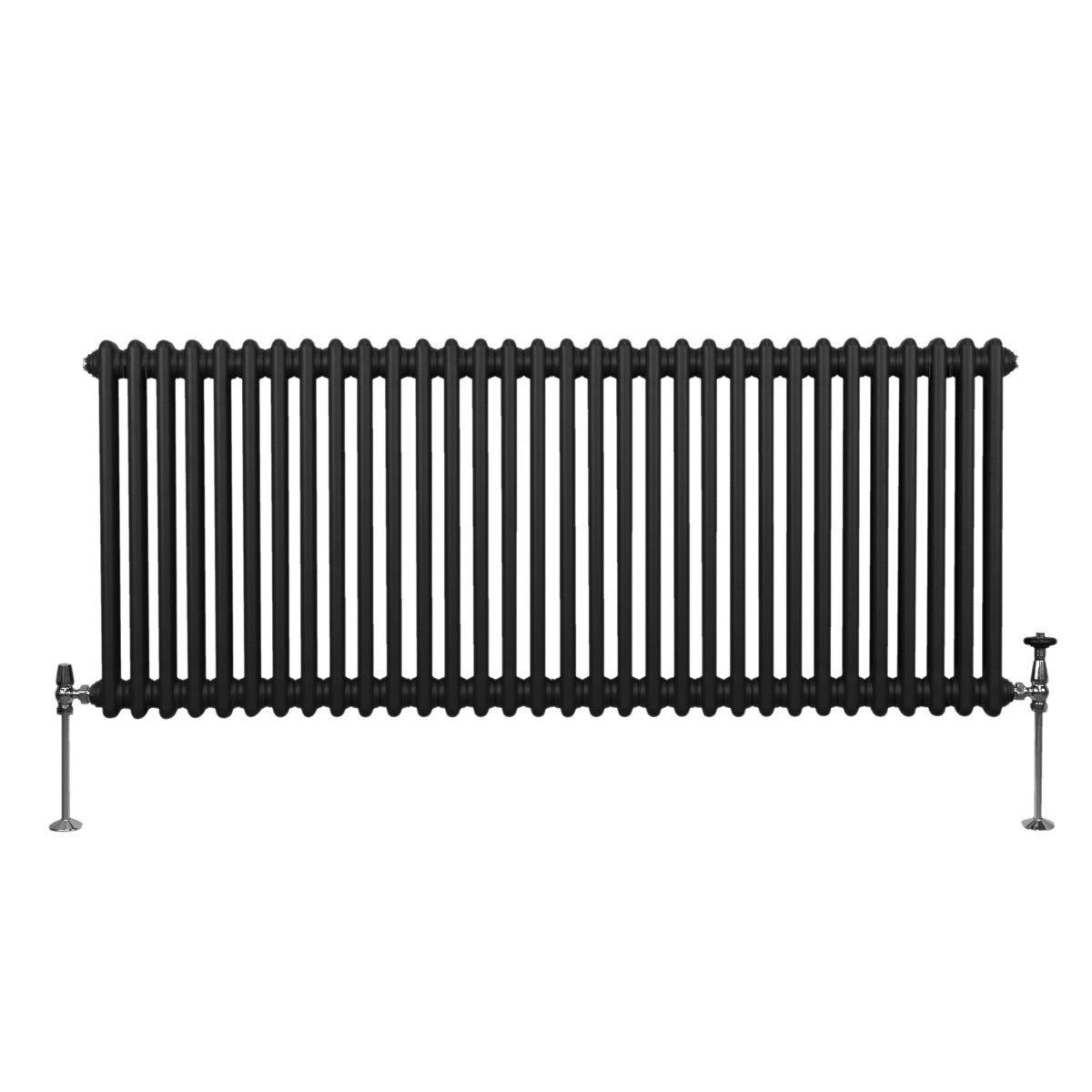 Traditionell 2-kolumns radiator - 600 x 1462 mm – Svart