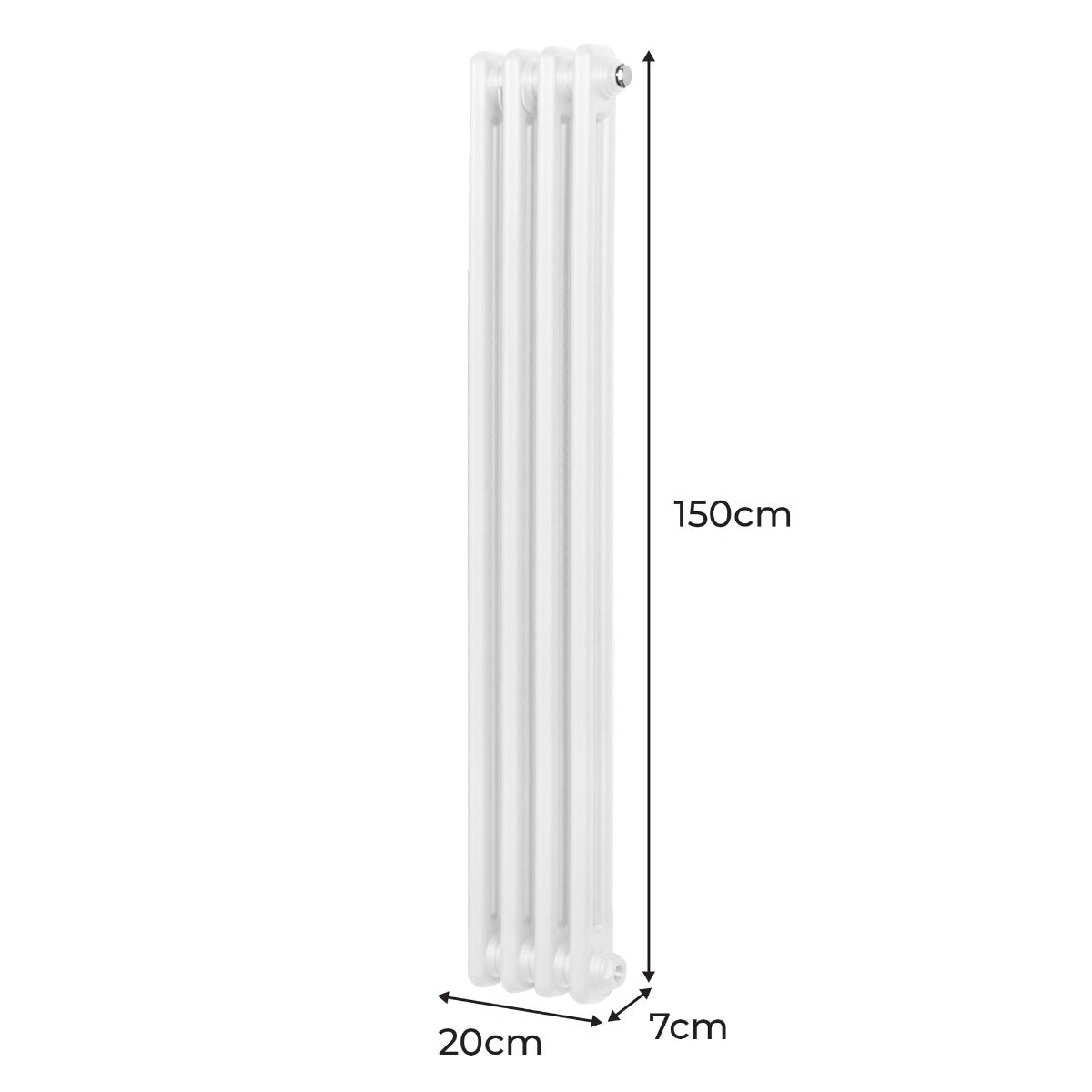 Traditionell 2-kolumns radiator - 1500 x 202 mm – Vit