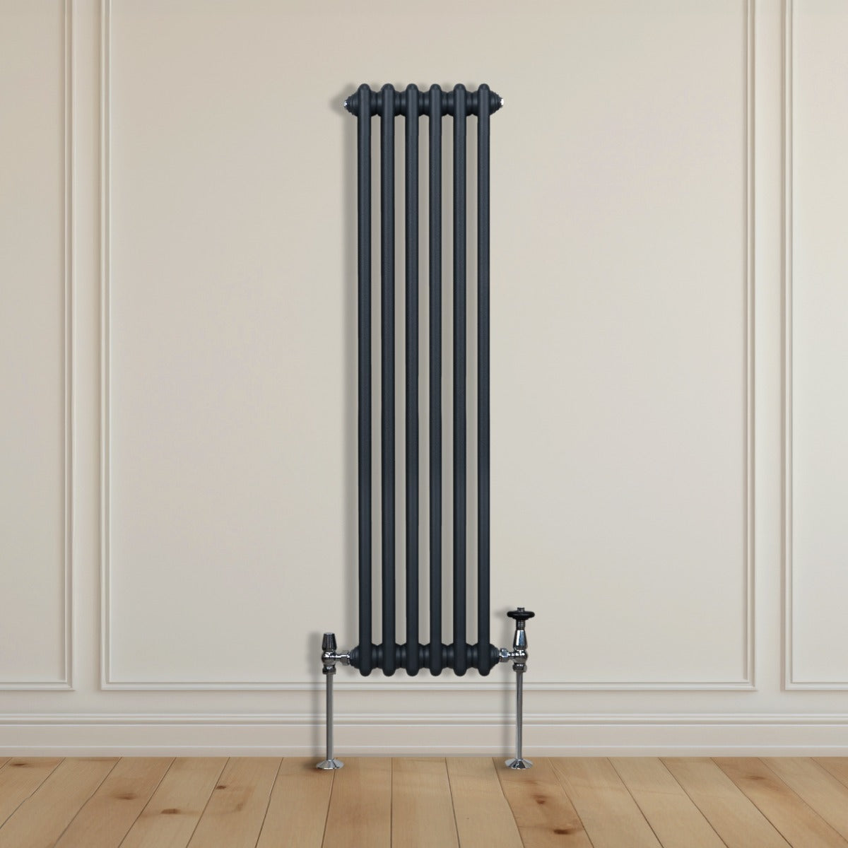 Traditionell 2-kolumns radiator - 1500 x 292 mm – Antracitgrå