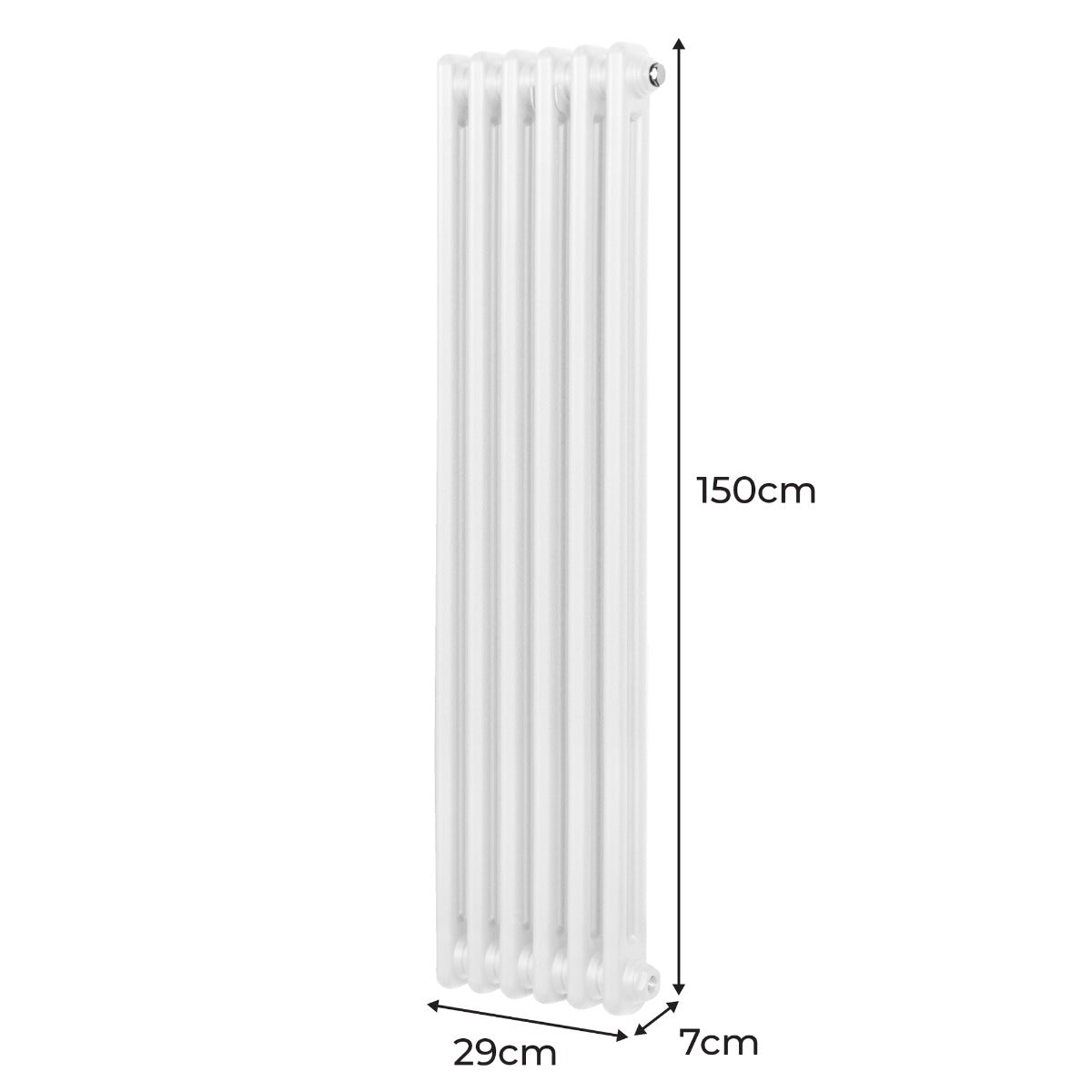 Traditionell 2-kolumns radiator - 1500 x 292 mm – Vit