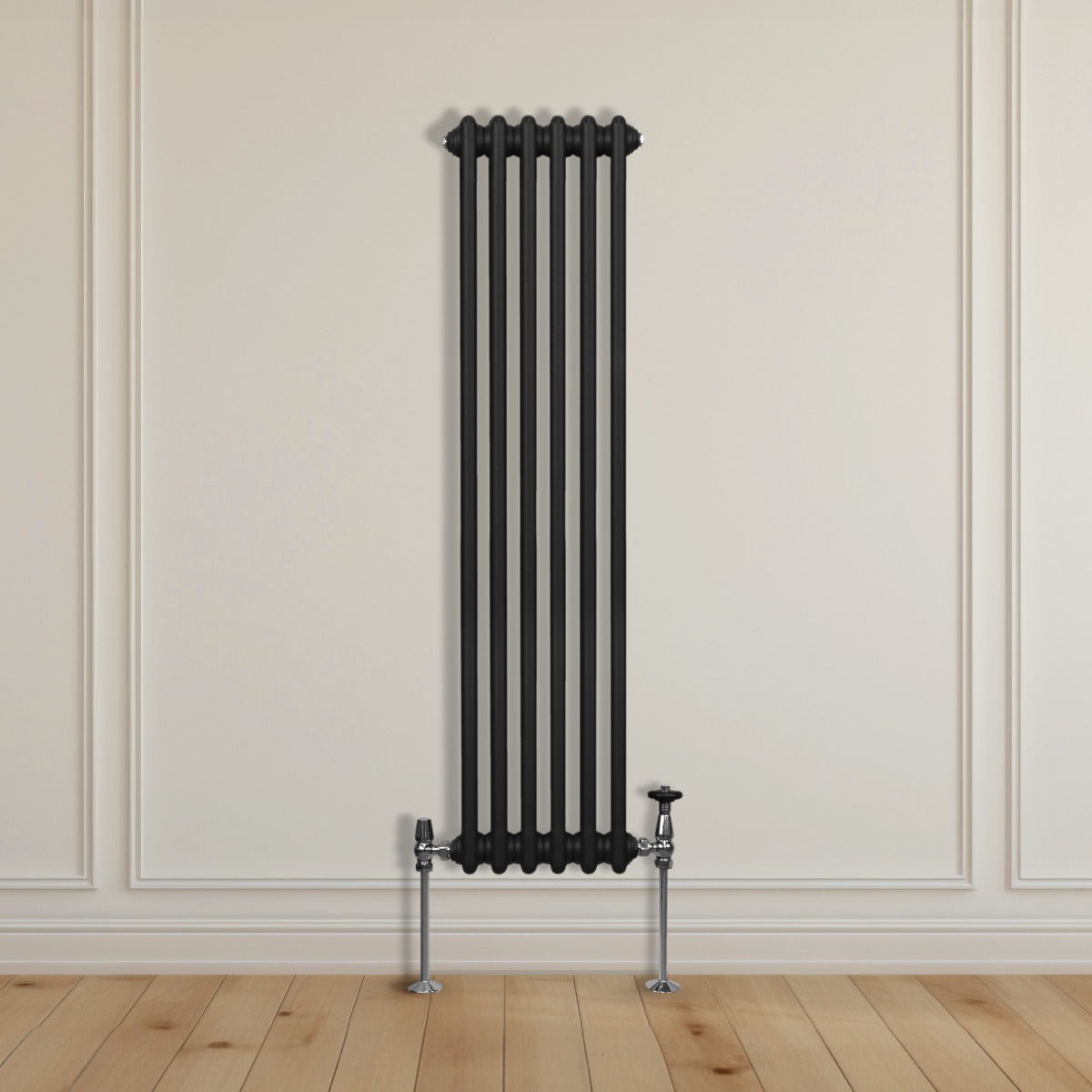 Traditionell 2-kolumns radiator - 1500 x 292 mm – Svart