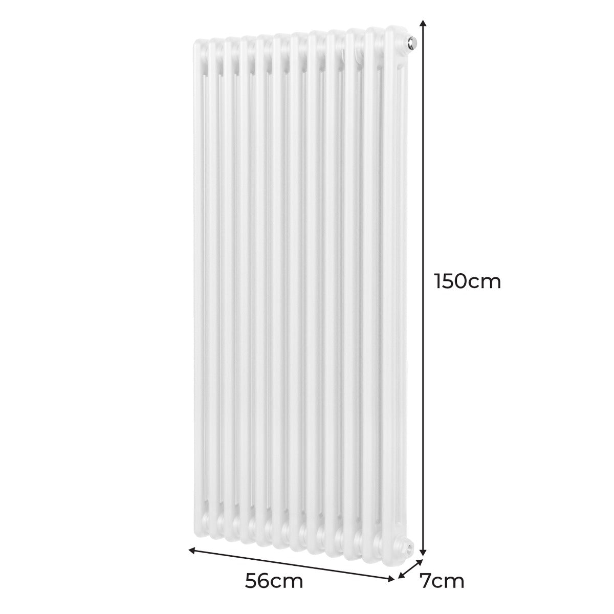 Traditionell 2-kolumns radiator - 1500 x 562 mm – Vit