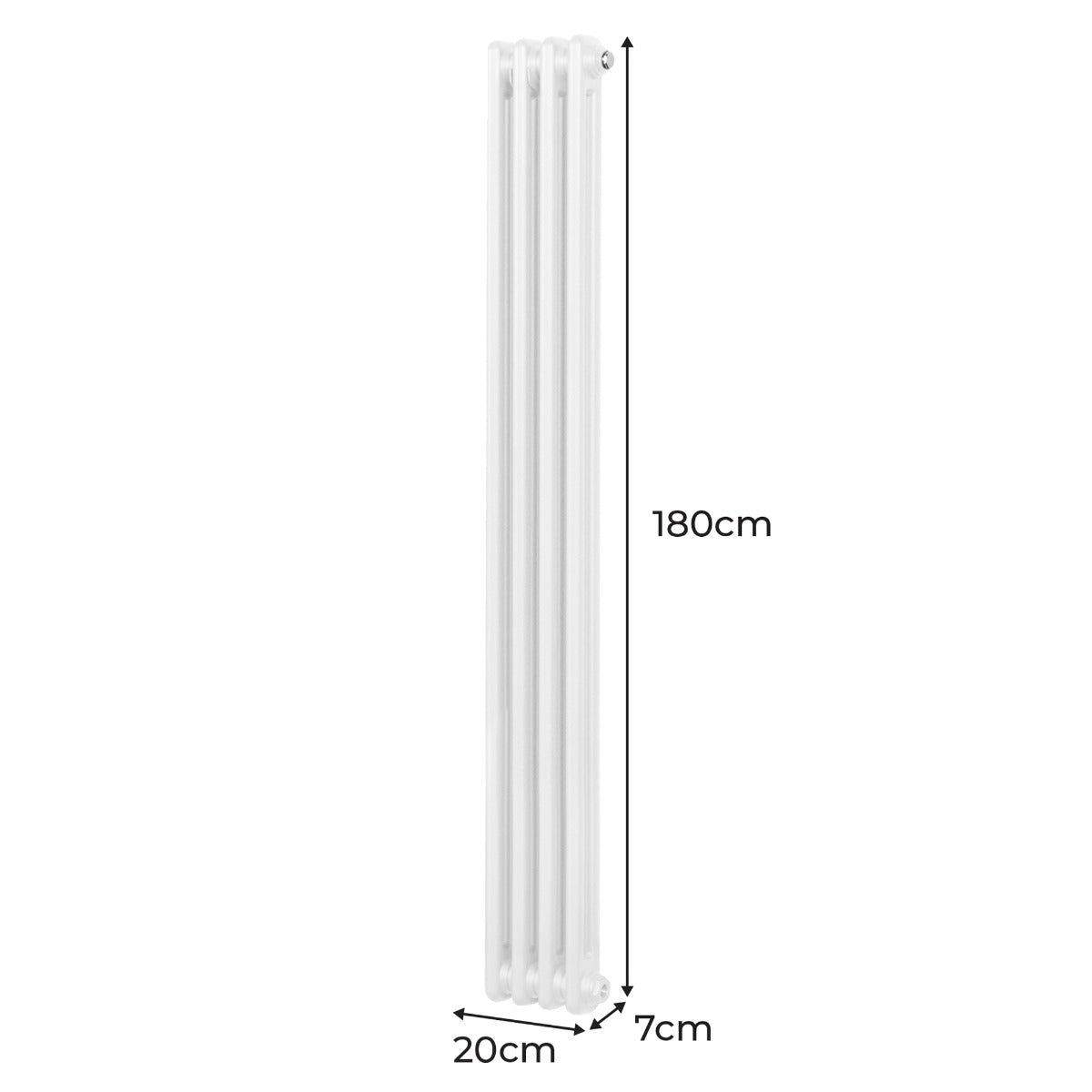 Traditionell 2-kolumns radiator - 1800 x 202 mm – Vit