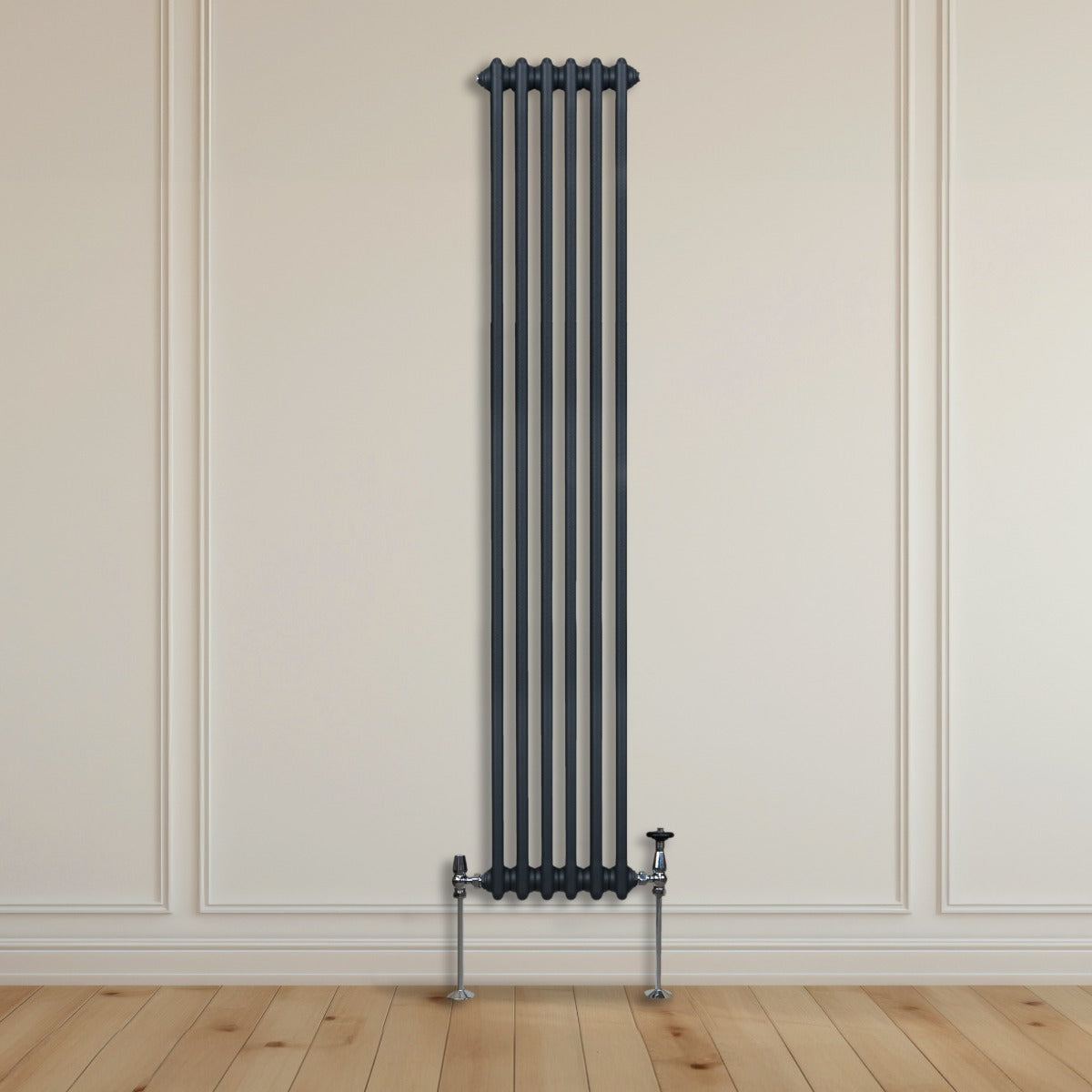 Traditionell 2-kolumns radiator - 1800 x 292 mm – Antracitgrå