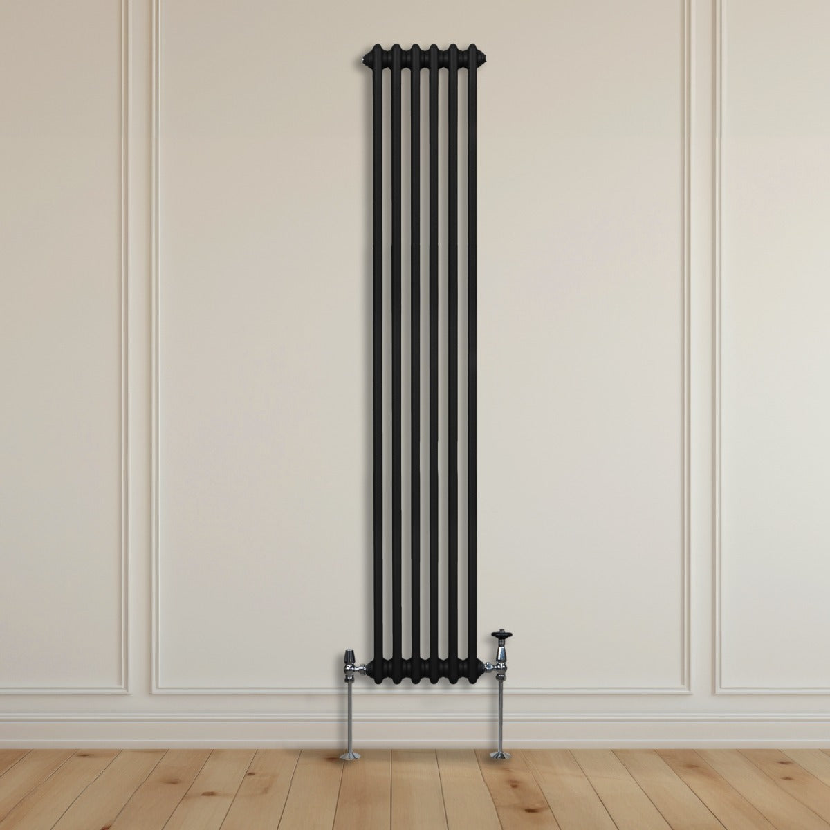 Traditionell 2-kolumns radiator - 1800 x 292 mm – Svart