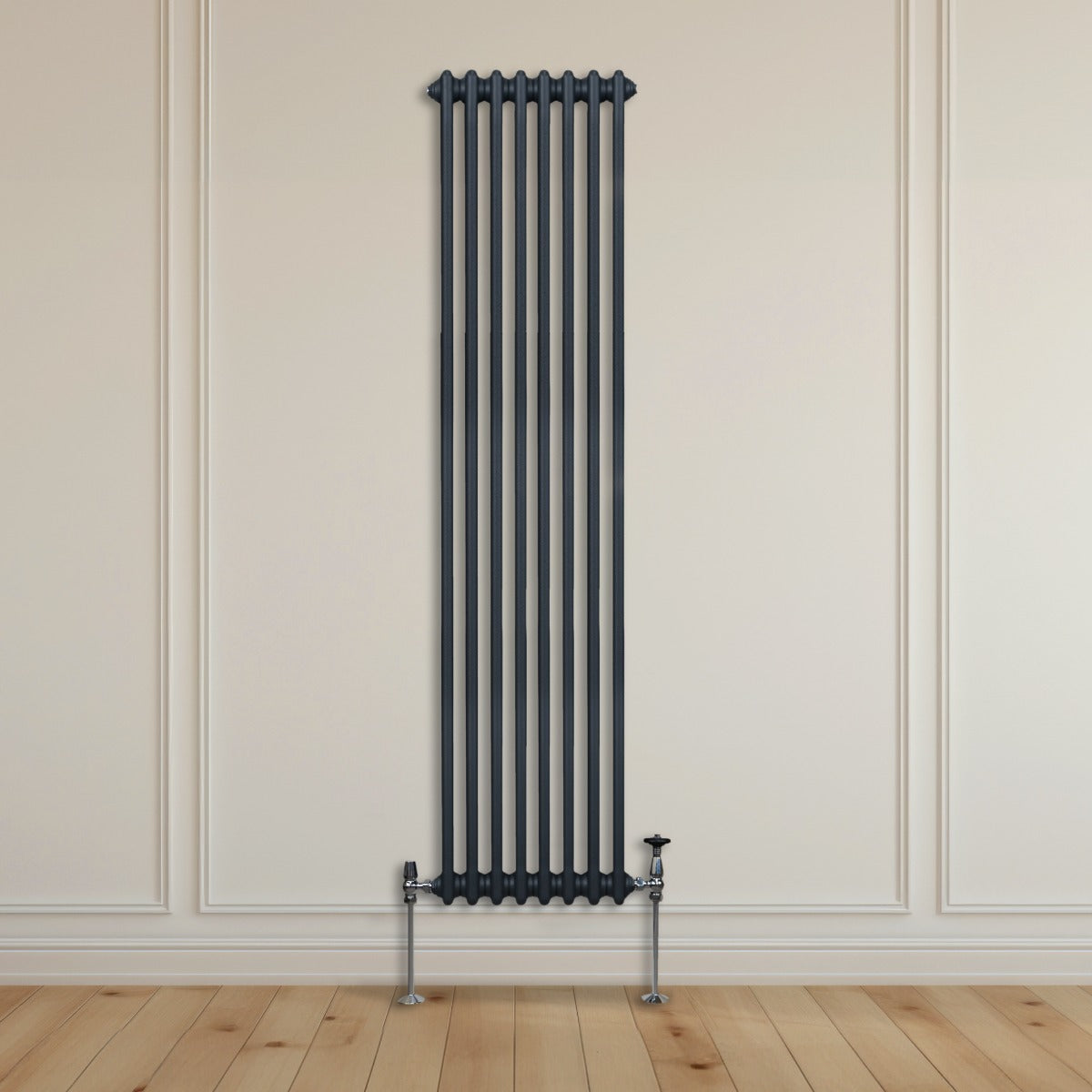 Traditionell 2-kolumns radiator - 1800 x 382 mm – Antracitgrå