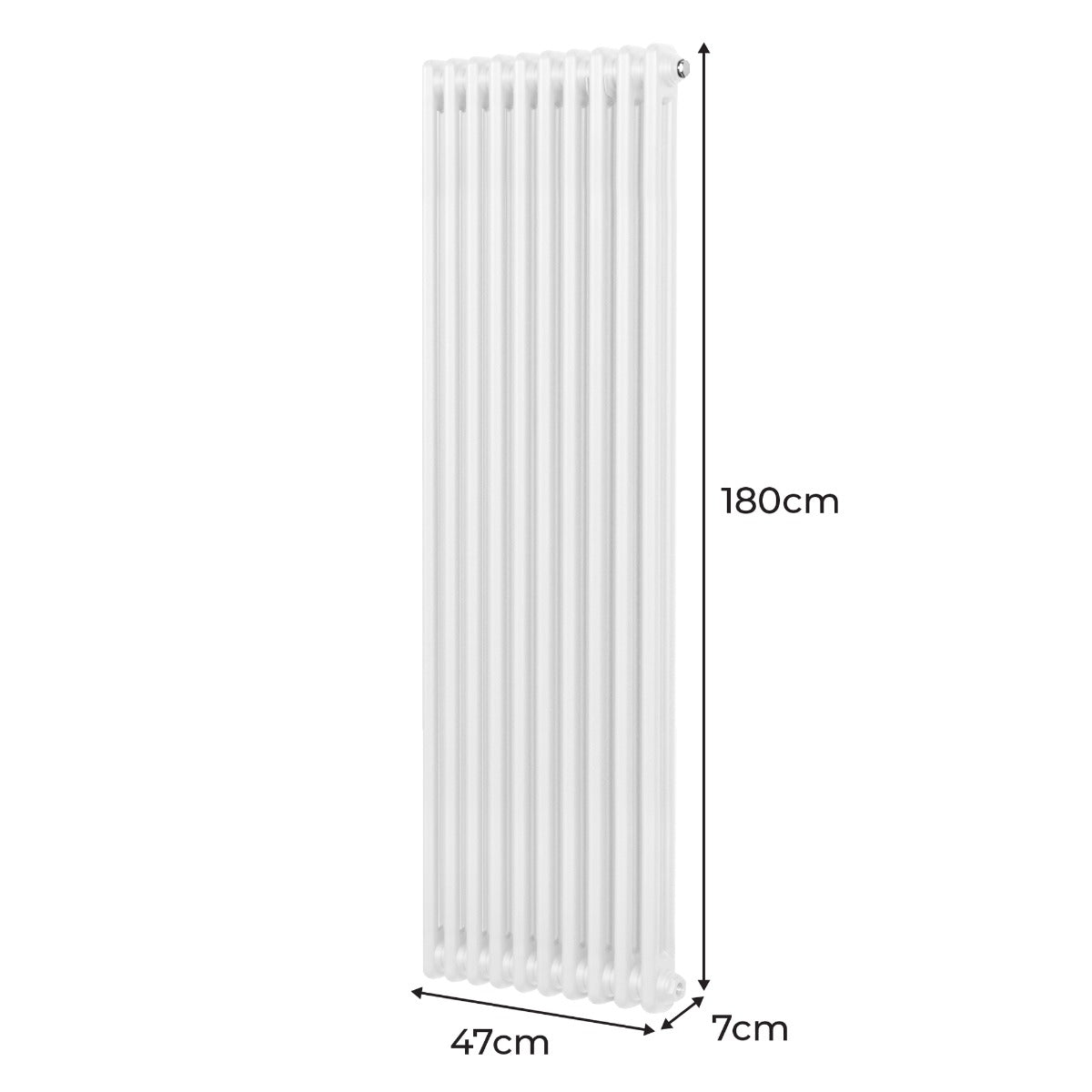 Traditionell 2-kolumns radiator - 1800 x 472 mm – Vit