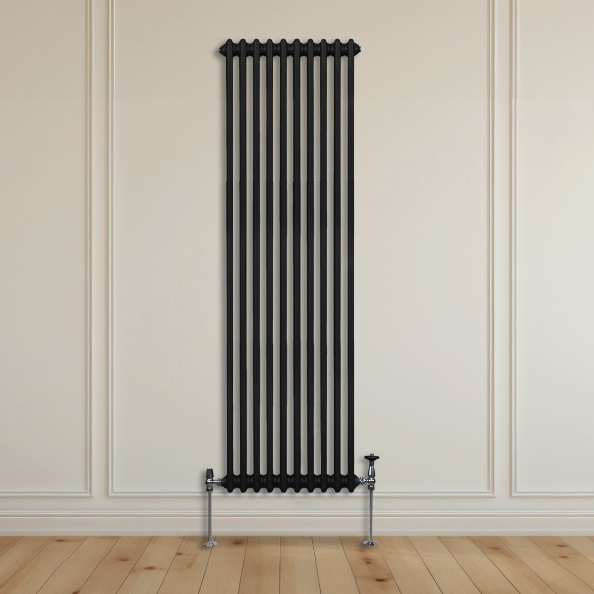 Traditionell 2-kolumns radiator - 1800 x 472 mm – Svart