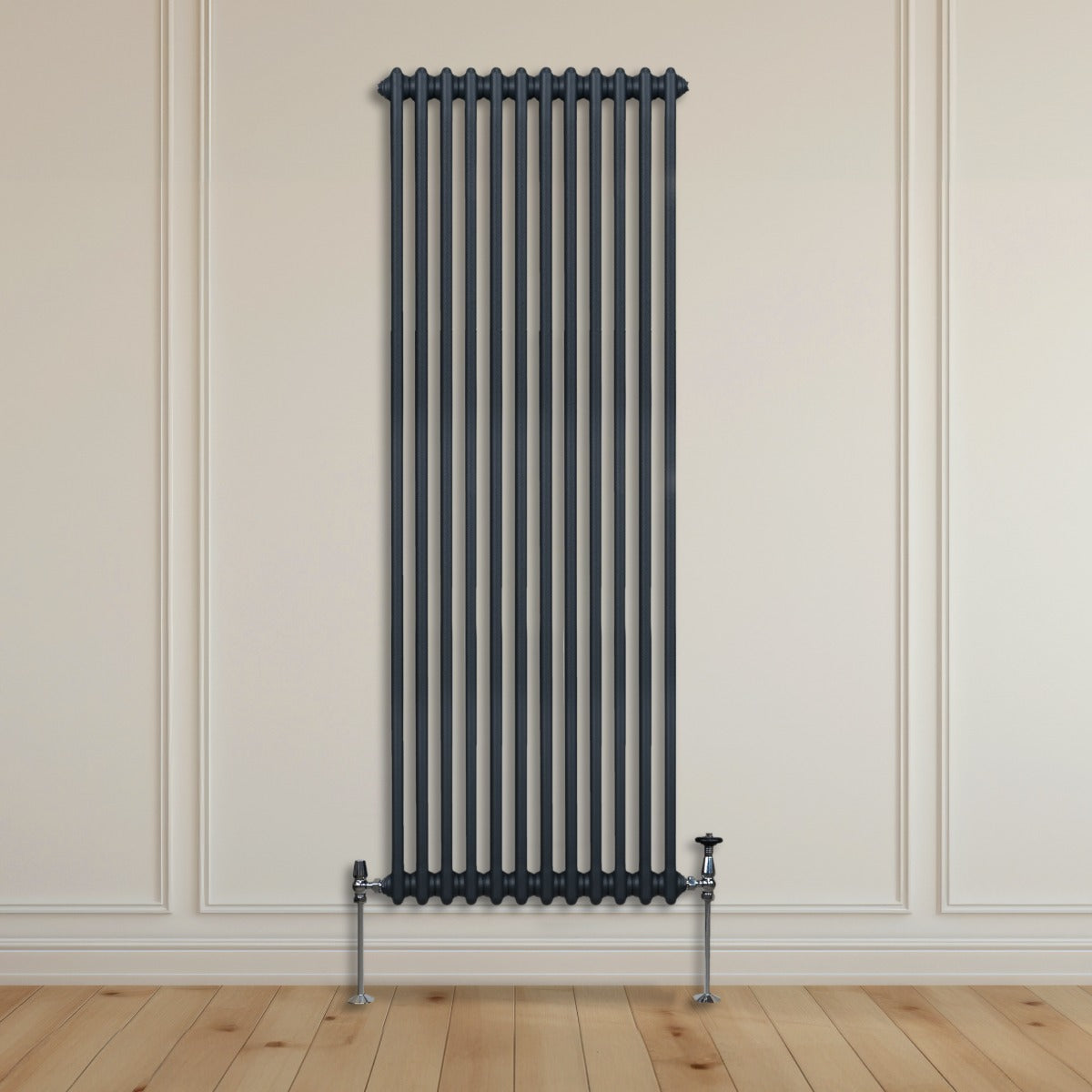 Traditionell 2-kolumns radiator - 1800 x 562 mm – Antracitgrå