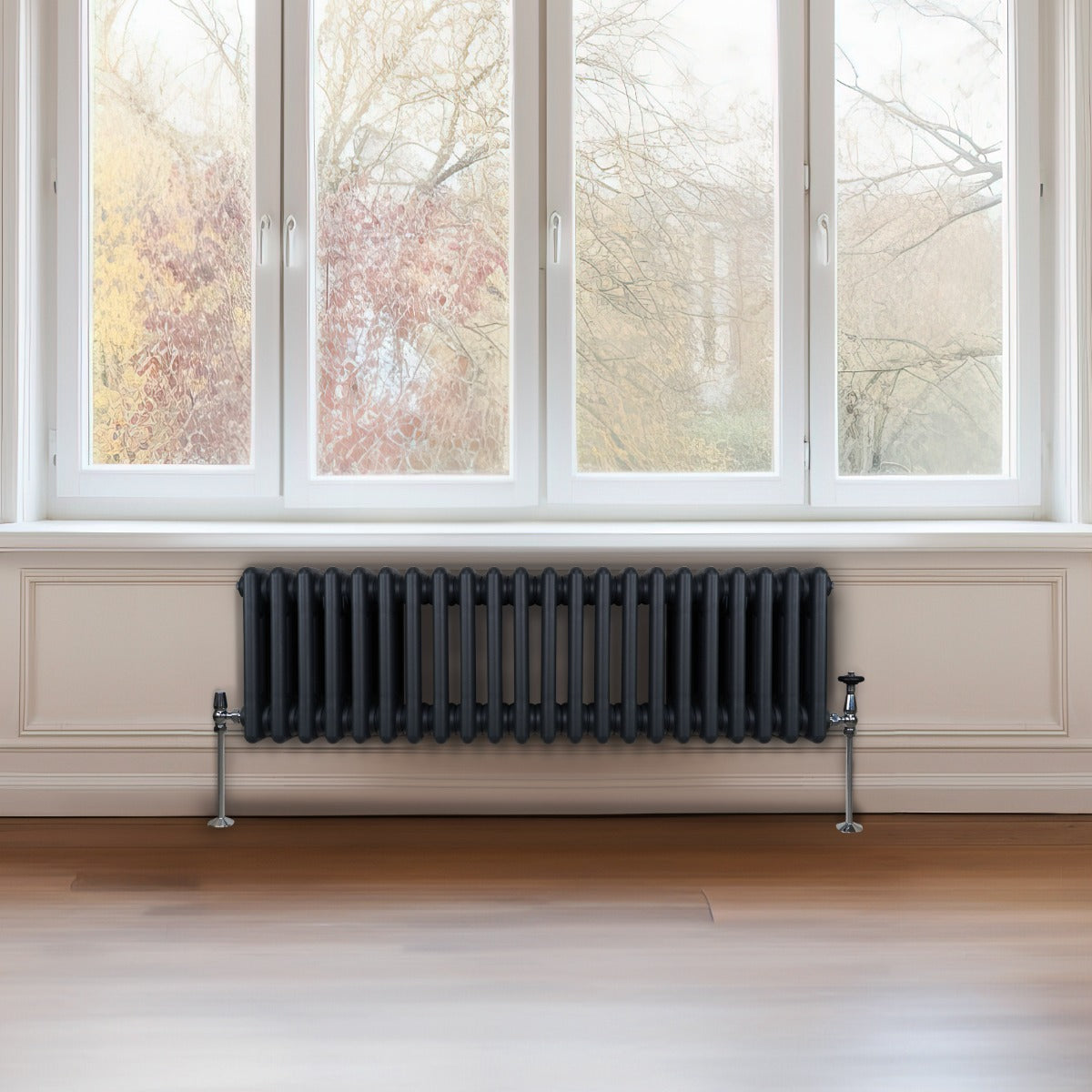 Traditionell 3-kolumns radiator - 300 x 1012 mm – Antracitgrå