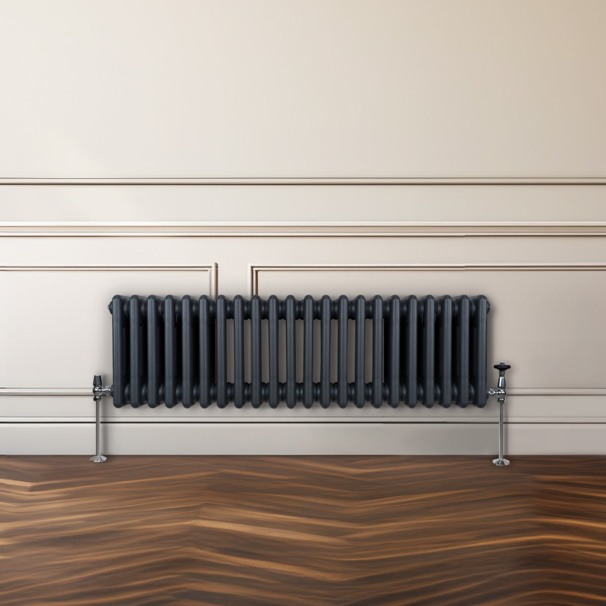 Traditionell 3-kolumns radiator - 300 x 1012 mm – Antracitgrå