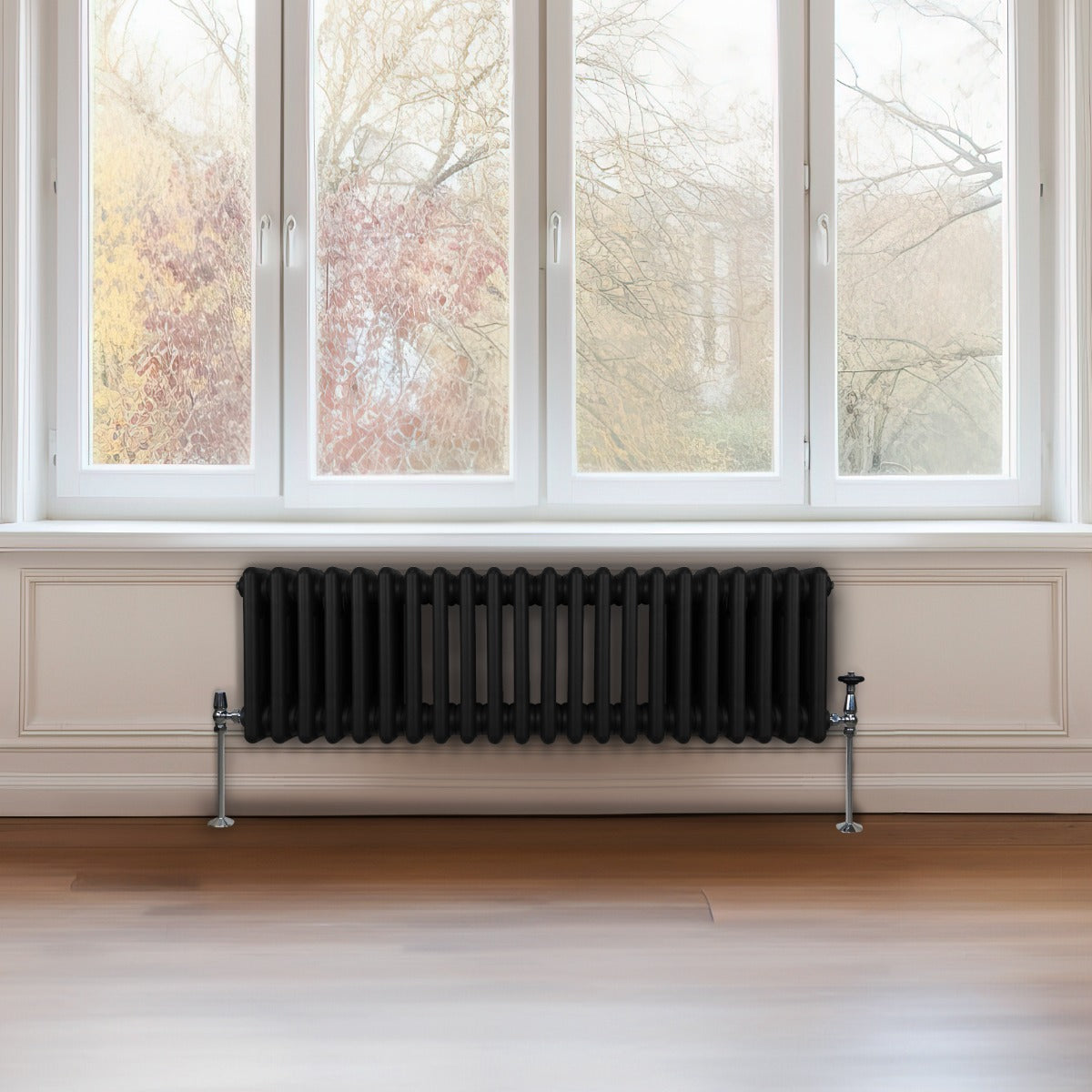 Traditionell 3-kolumns radiator - 300 x 1012 mm – Svart