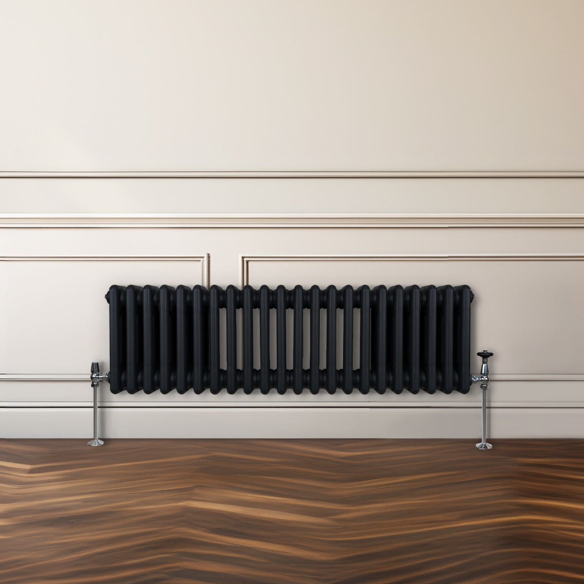 Traditionell 3-kolumns radiator - 300 x 1012 mm – Svart
