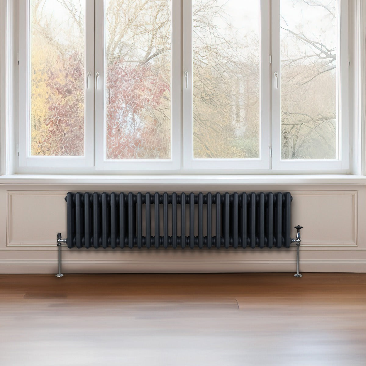 Traditionell 3-kolumns radiator - 300 x 1192 mm – Antracitgrå
