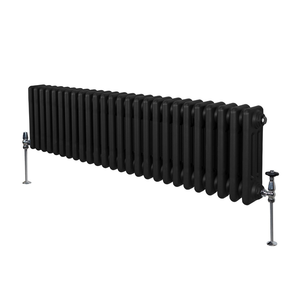 Traditionell 3-kolumns radiator - 300 x 1192 mm – Svart