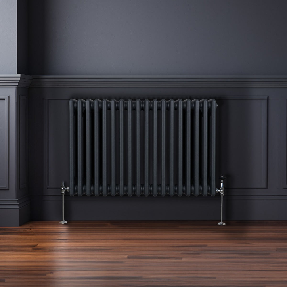 Traditionell 3-kolumns radiator - 600 x 832 mm – Antracitgrå