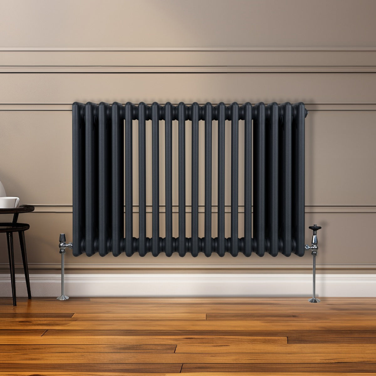 Traditionell 3-kolumns radiator - 600 x 832 mm – Antracitgrå