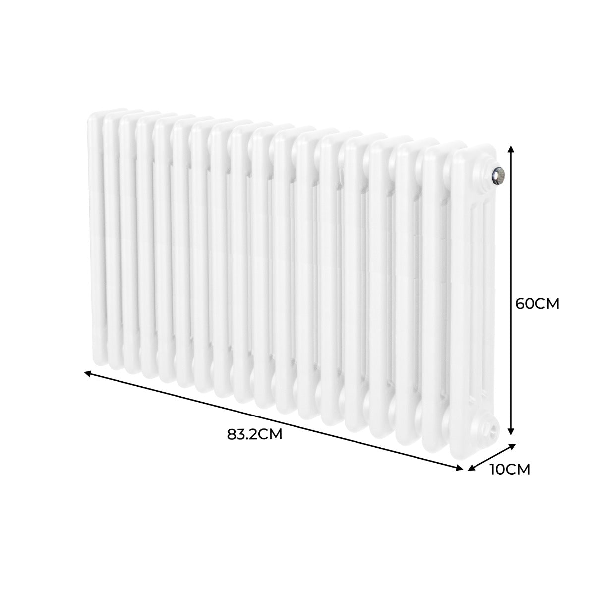 Traditionell 3-kolumns radiator - 600 x 832 mm – Vit