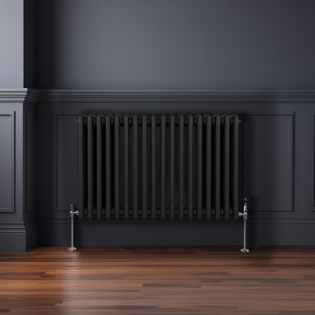 Traditionell 3-kolumns radiator - 600 x 832 mm – Svart
