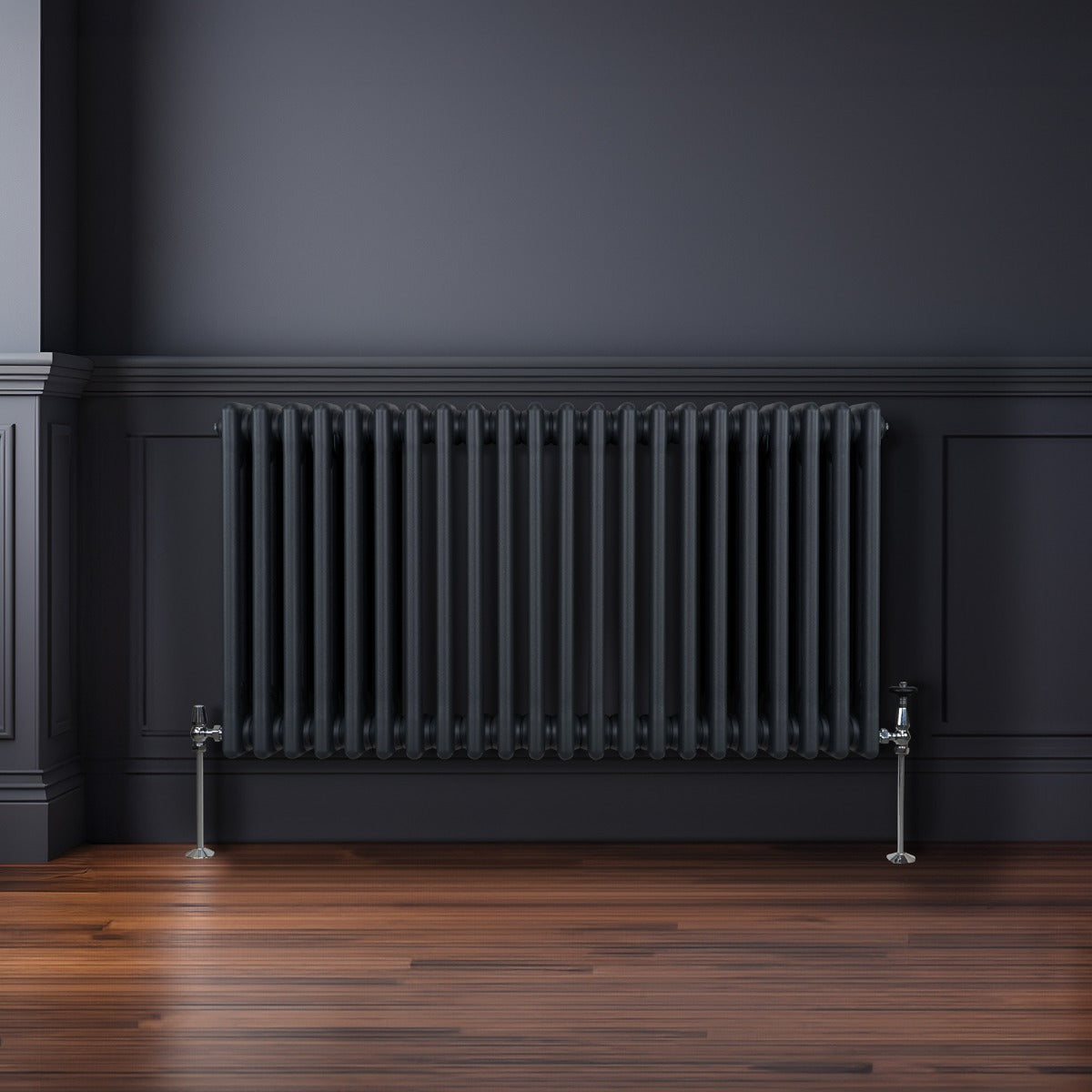 Traditionell 3-kolumns radiator - 600 x 1012 mm – Antracitgrå