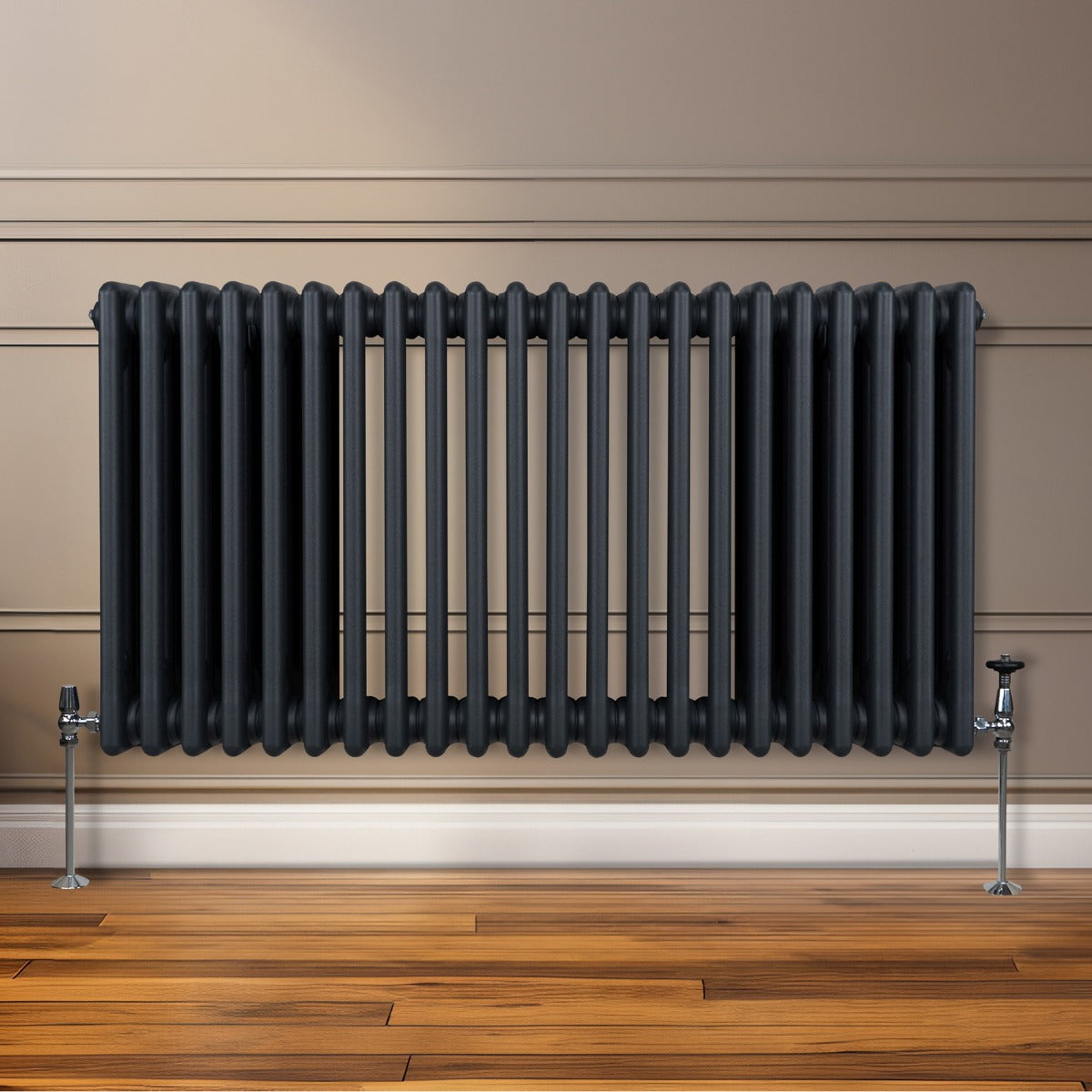 Traditionell 3-kolumns radiator - 600 x 1012 mm – Antracitgrå