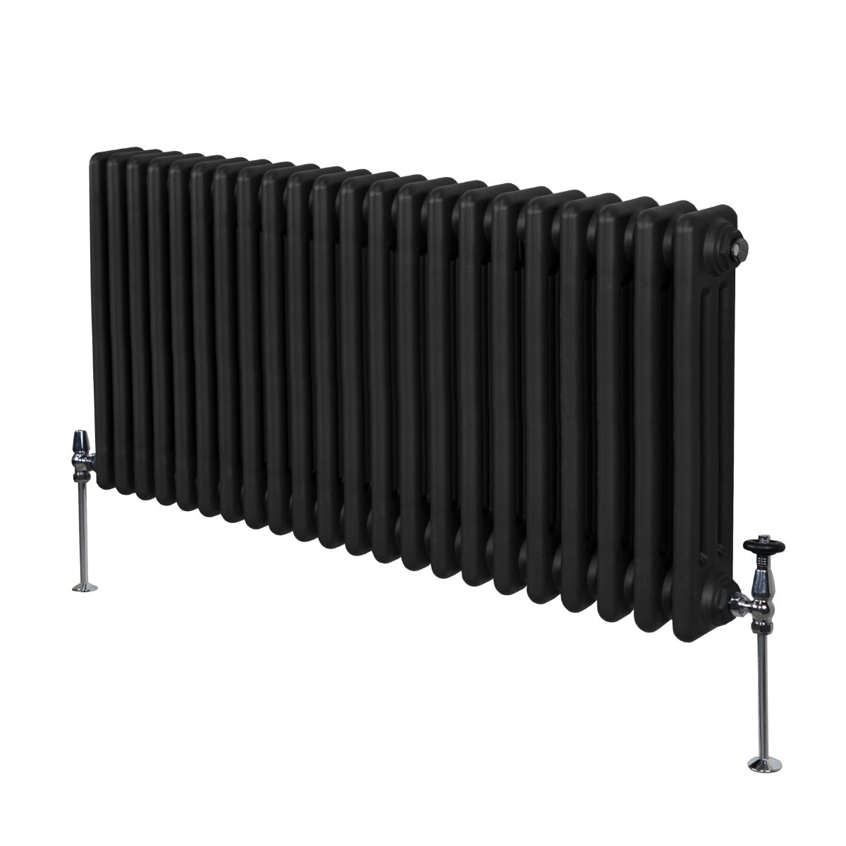 Traditionell 3-kolumns radiator - 600 x 1012 mm – Svart