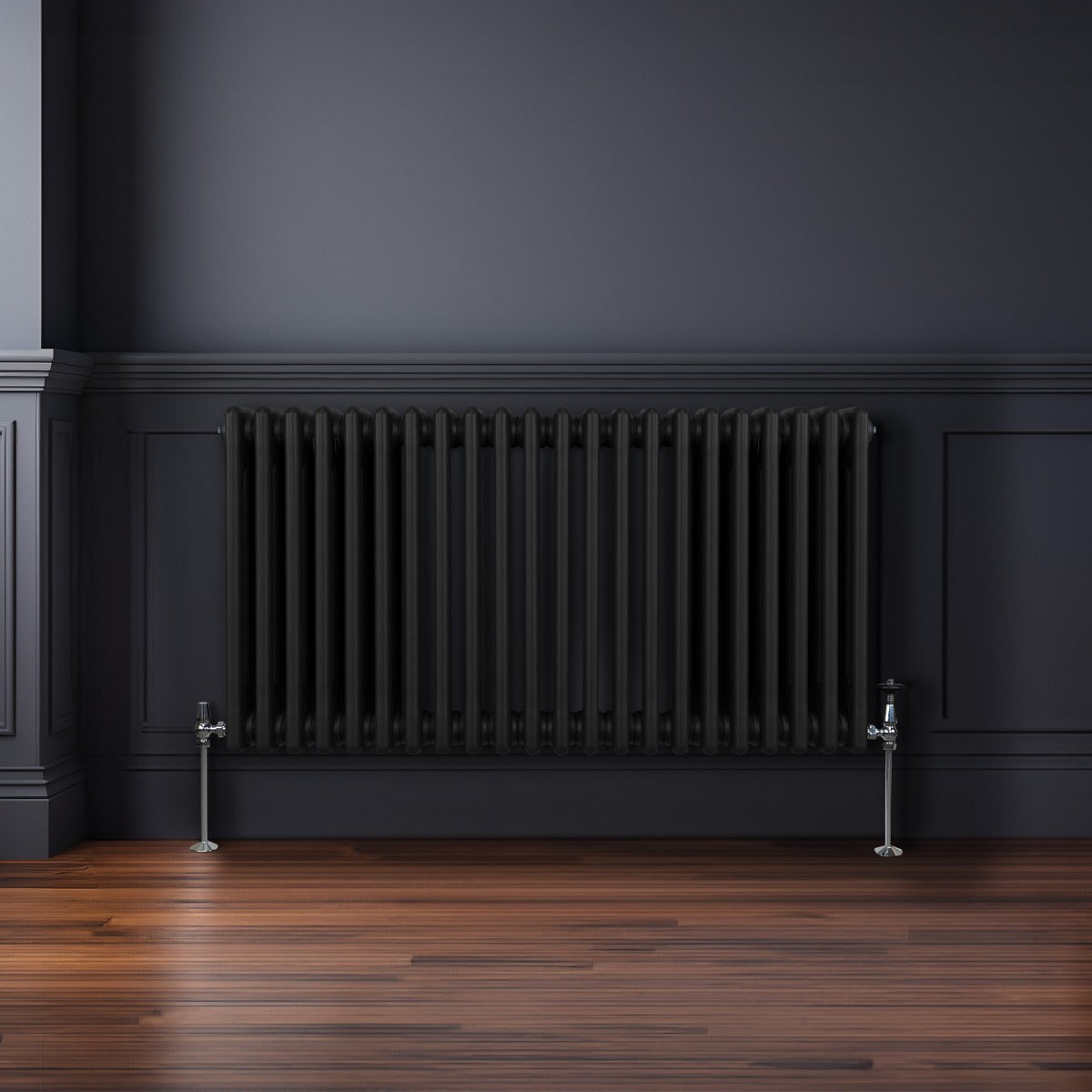 Traditionell 3-kolumns radiator - 600 x 1012 mm – Svart