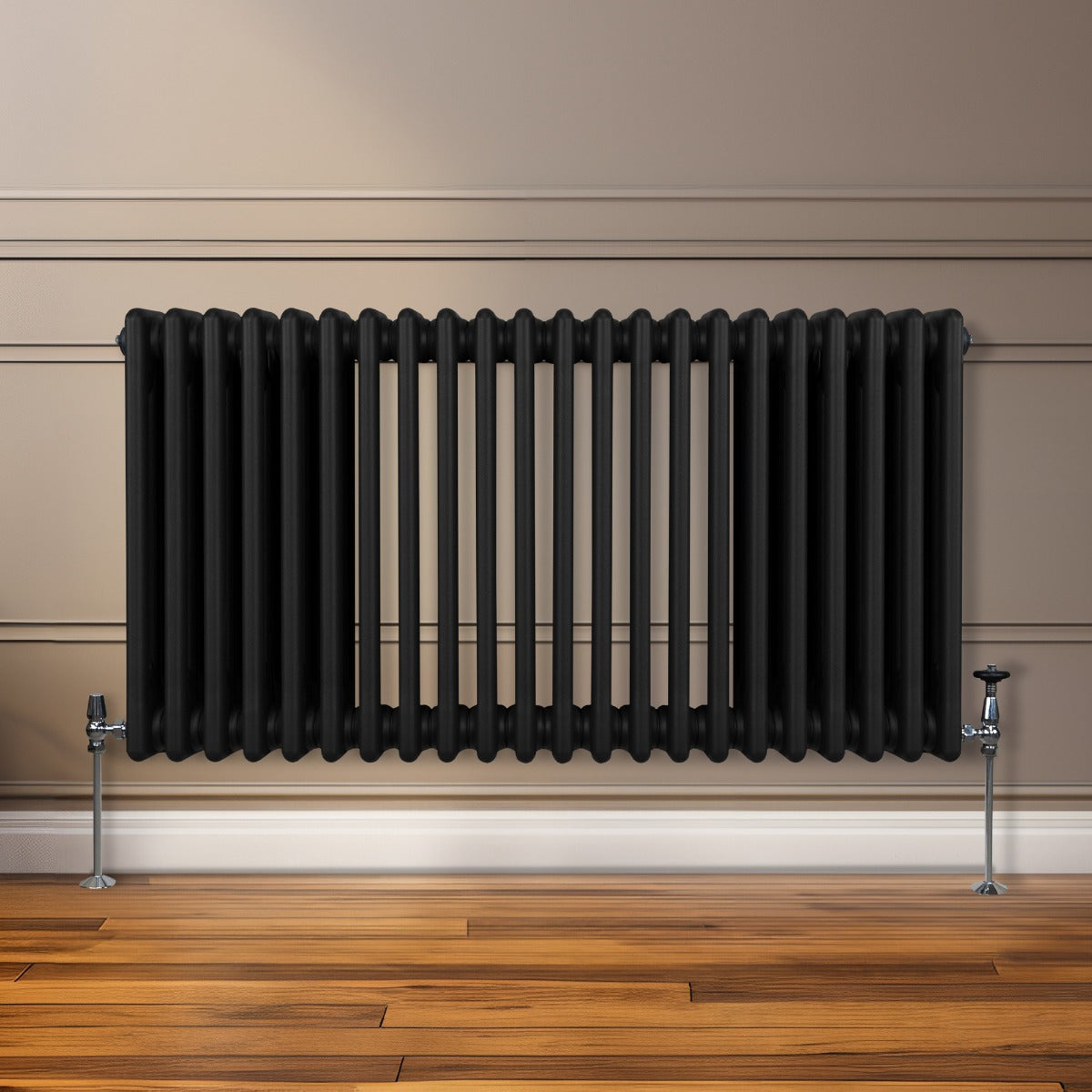 Traditionell 3-kolumns radiator - 600 x 1012 mm – Svart