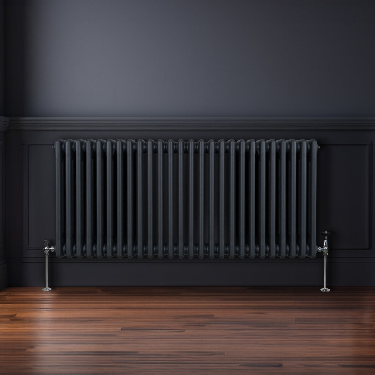 Traditionell 3-kolumns radiator - 600 x 1192 mm – Antracitgrå