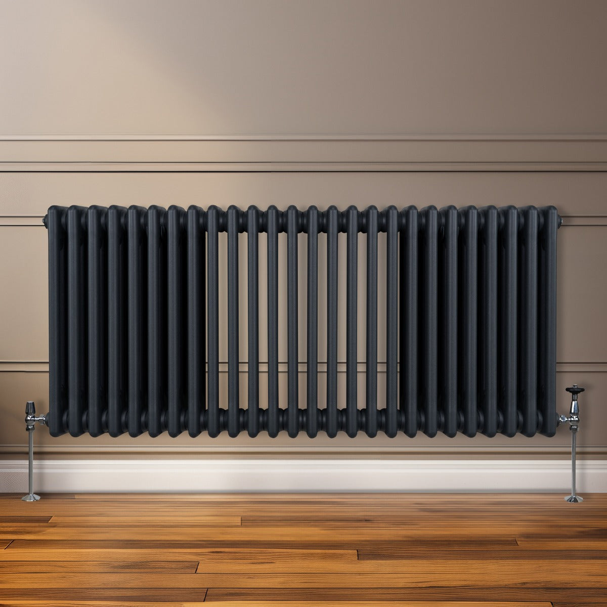 Traditionell 3-kolumns radiator - 600 x 1192 mm – Antracitgrå