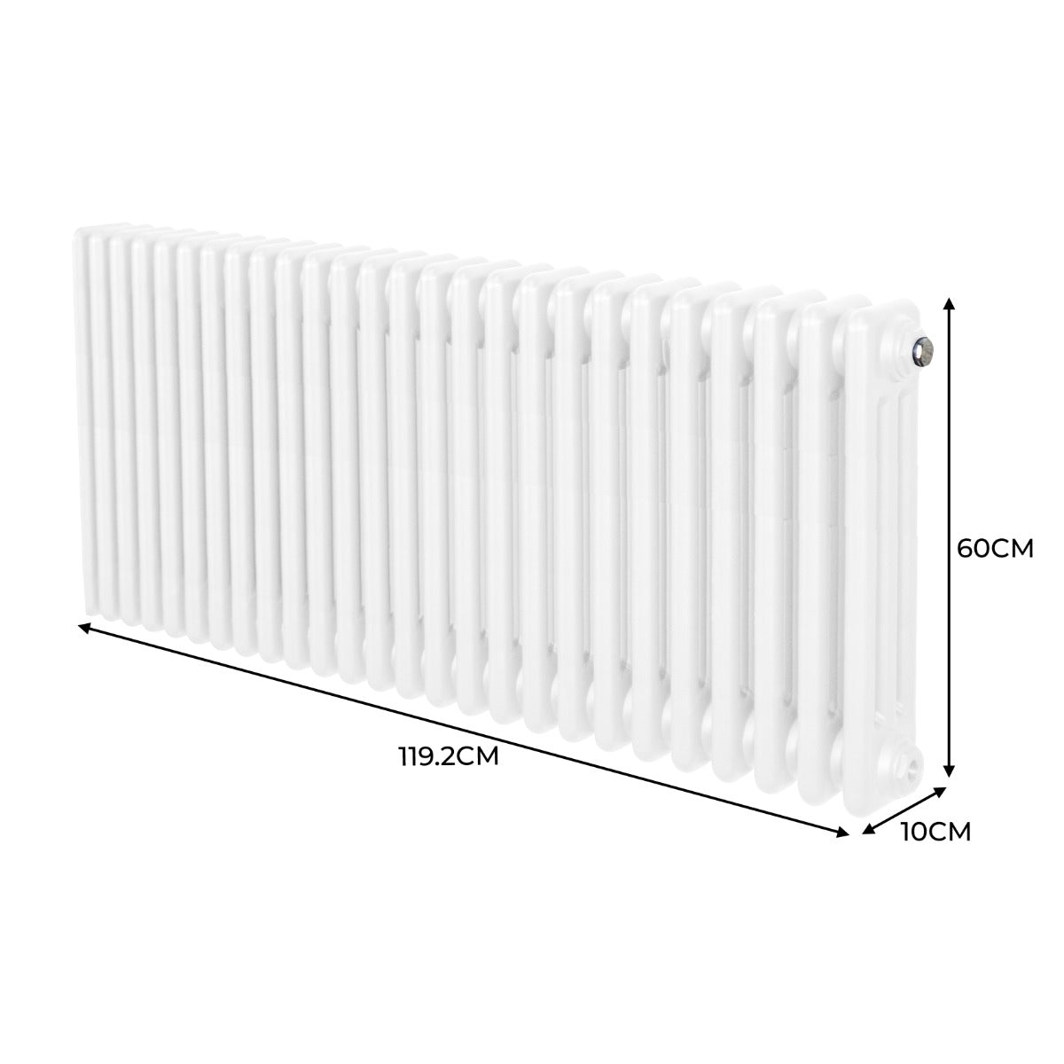 Traditionell 3-kolumns radiator - 600 x 1192 mm – Vit