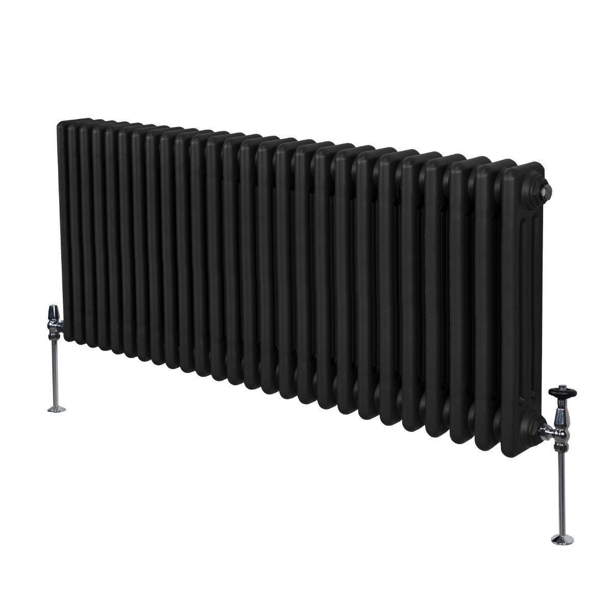 Traditionell 3-kolumns radiator - 600 x 1192 mm – Svart